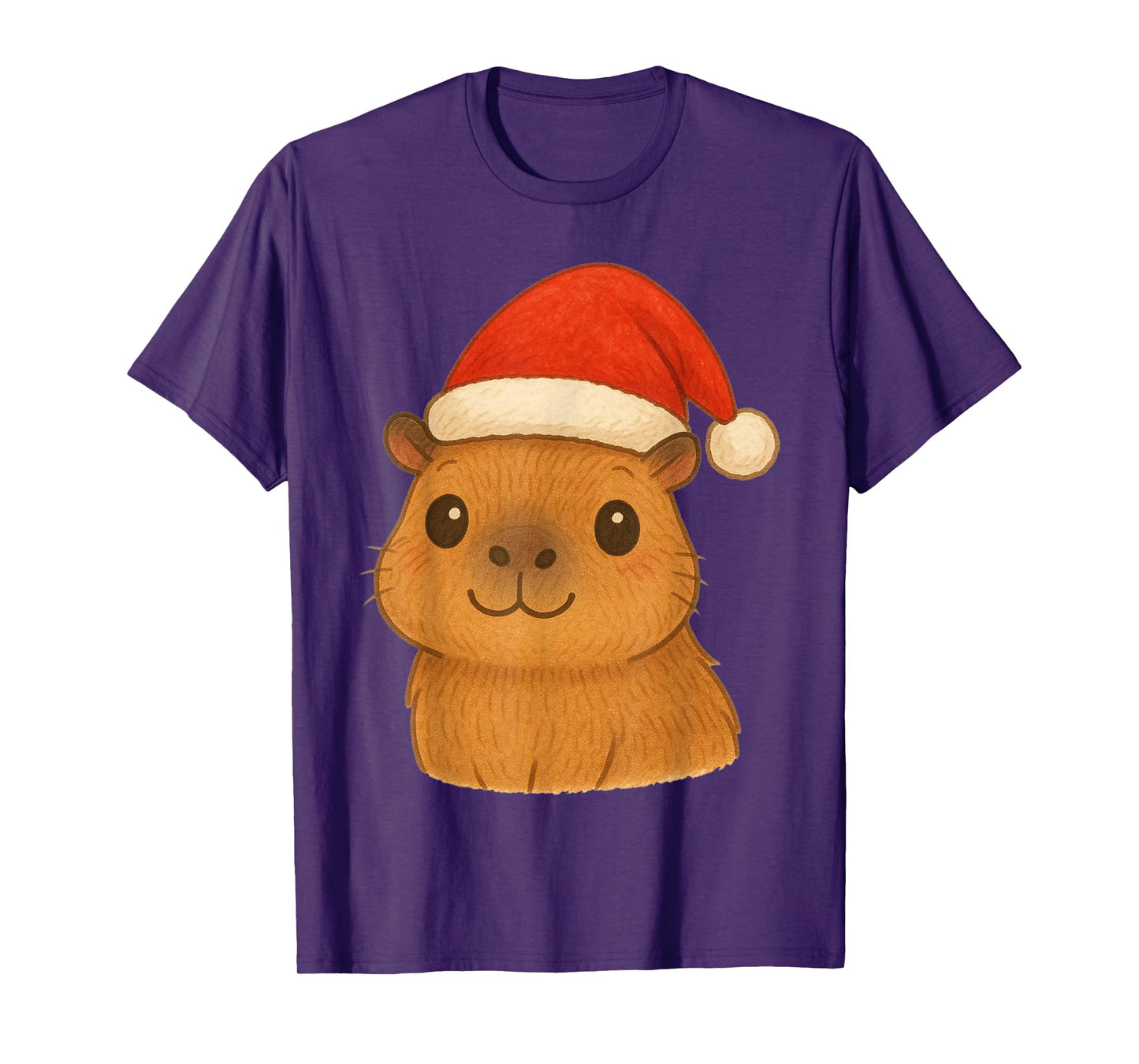Funny Merry Christmas Capybara Santa Hat Xmas Holiday T-Shirt