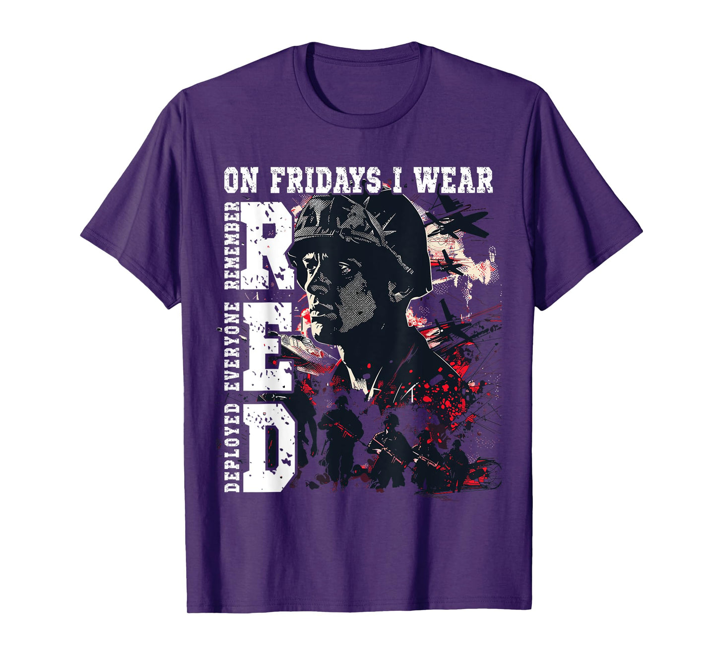 On Fridays I Wear Red USA Support American Troops T-Shirt