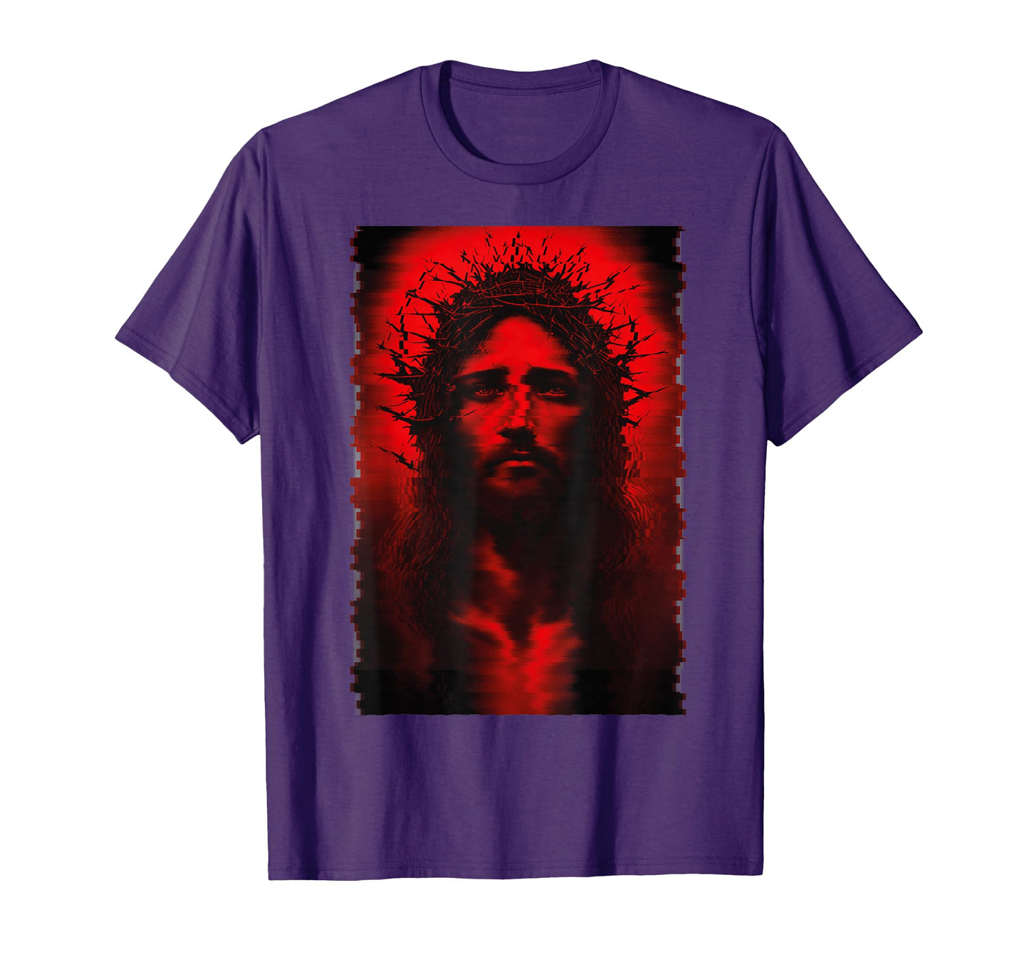 Goth Aesthetic Grunge Occult Emo Satanic Jesus Glitch T-Shirt