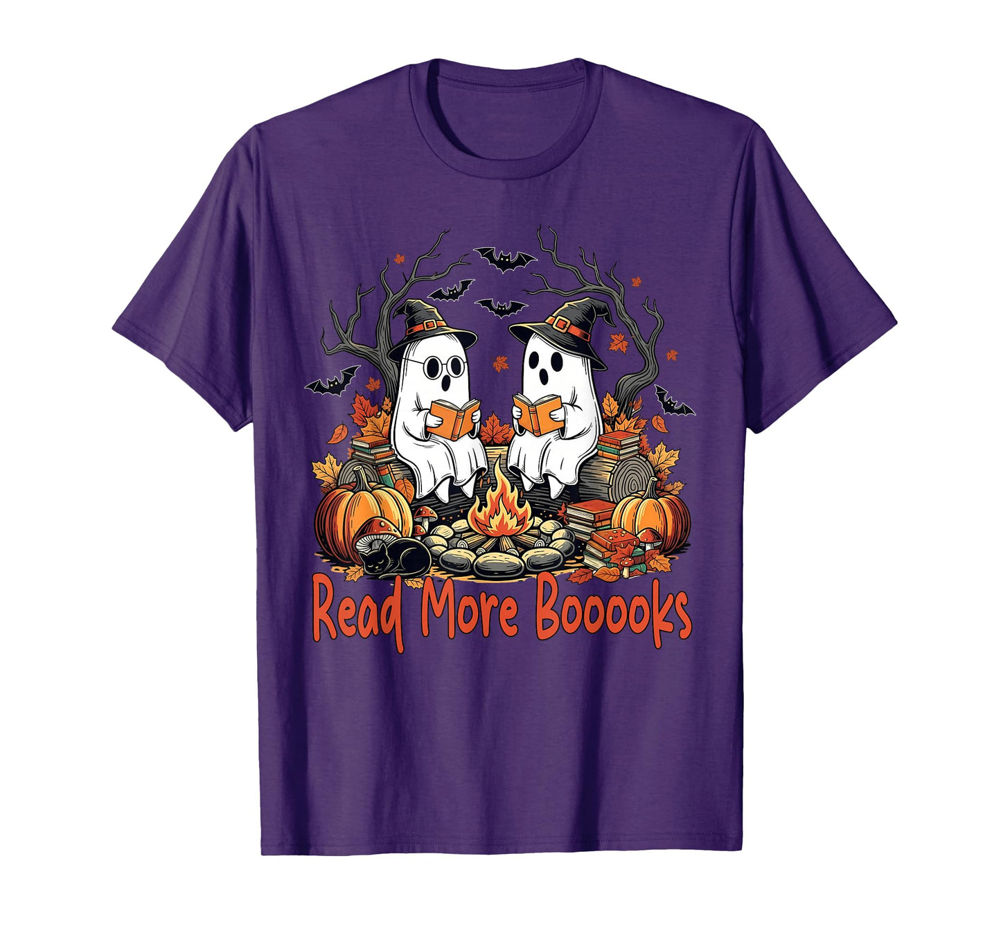Read More Books Ghost Halloween Spooky Teacher Girls Boys T-Shirt