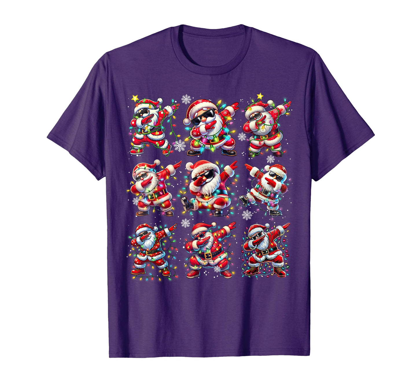 Cute Santa Christmas Dabbing Dance Boys Men Kids Xmas Lights T-Shirt
