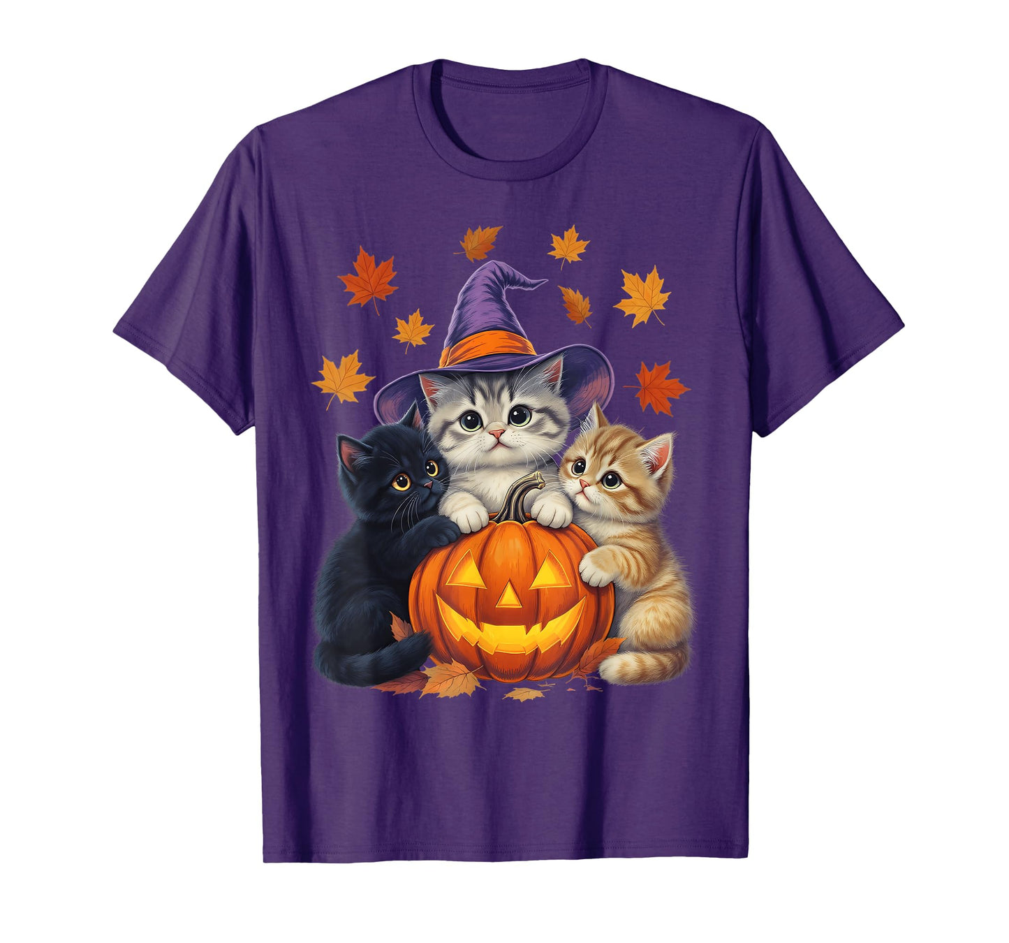 Halloween Kittens and Pumpkin Spooky Cats Lover Men Women T-Shirt
