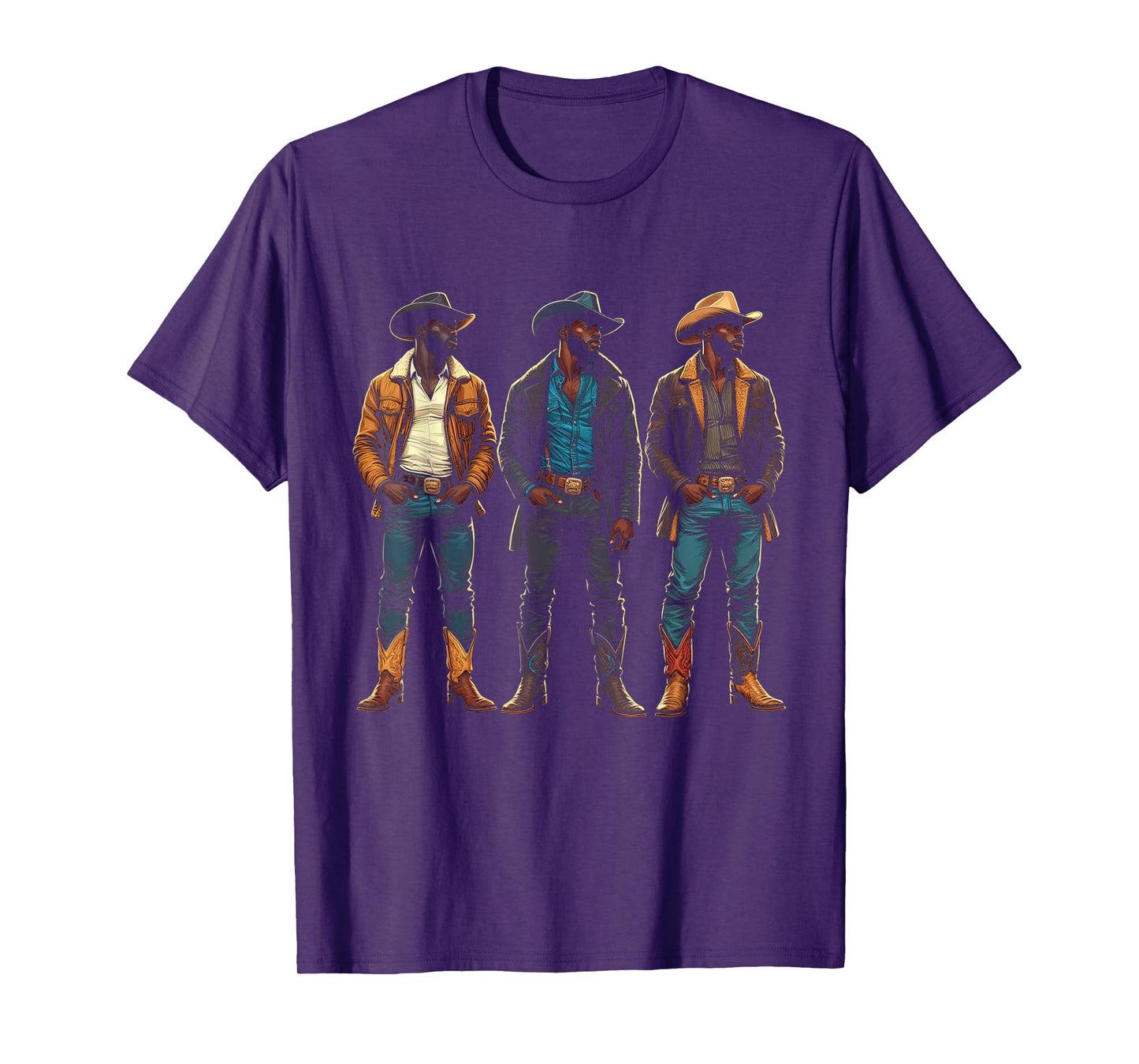 Black Cowboy Western Rodeo Melanin Black History Texas Men T-Shirt