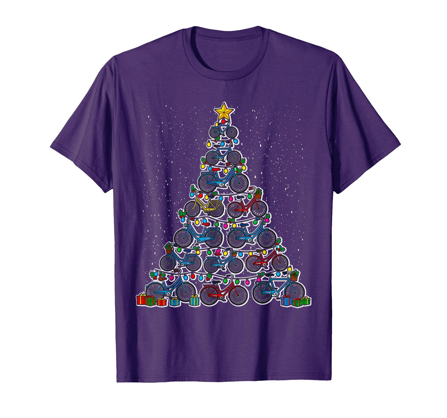 Bicycle Christmas Tree Funny Santa Lover Biker T-Shirt