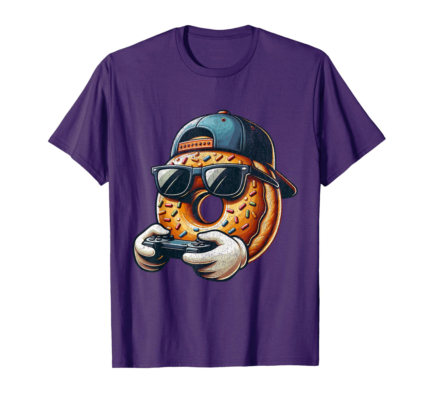 Cool Donut Playing Video Games. Funny Video Games Donuts T-Shirt