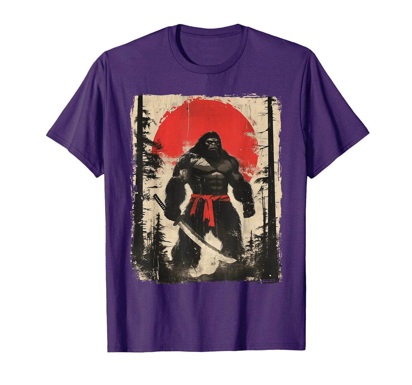 Bigfoot Samurai Japanese Sword Sasquatch T-Shirt
