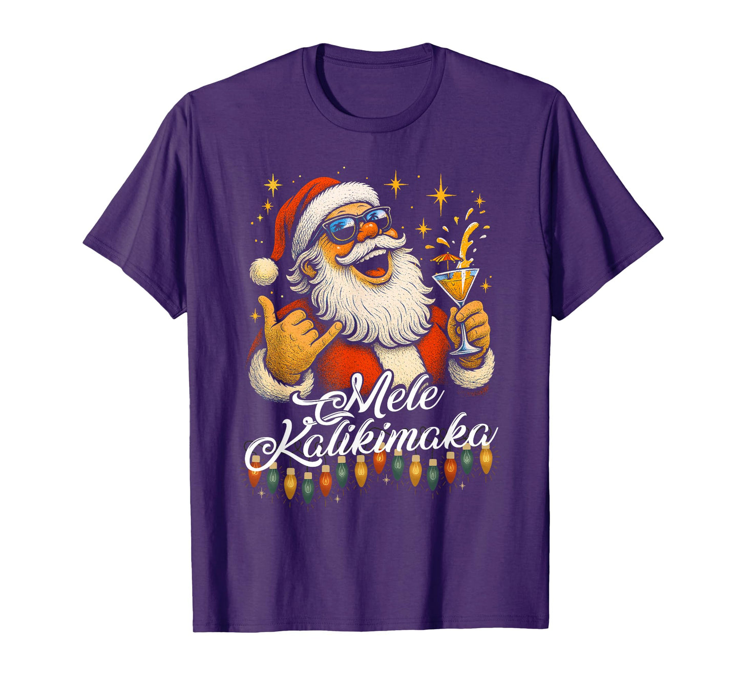 Retro Mele Kalikimaka Hawaiian Christmas Cocktail, Party T-Shirt
