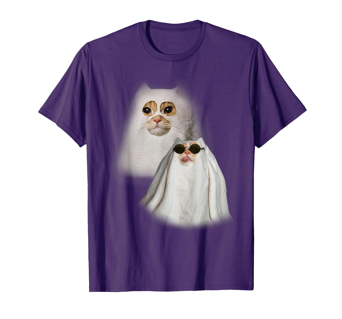 Ghost Cat Meme Funny Halloween Men Women Kids T-Shirt