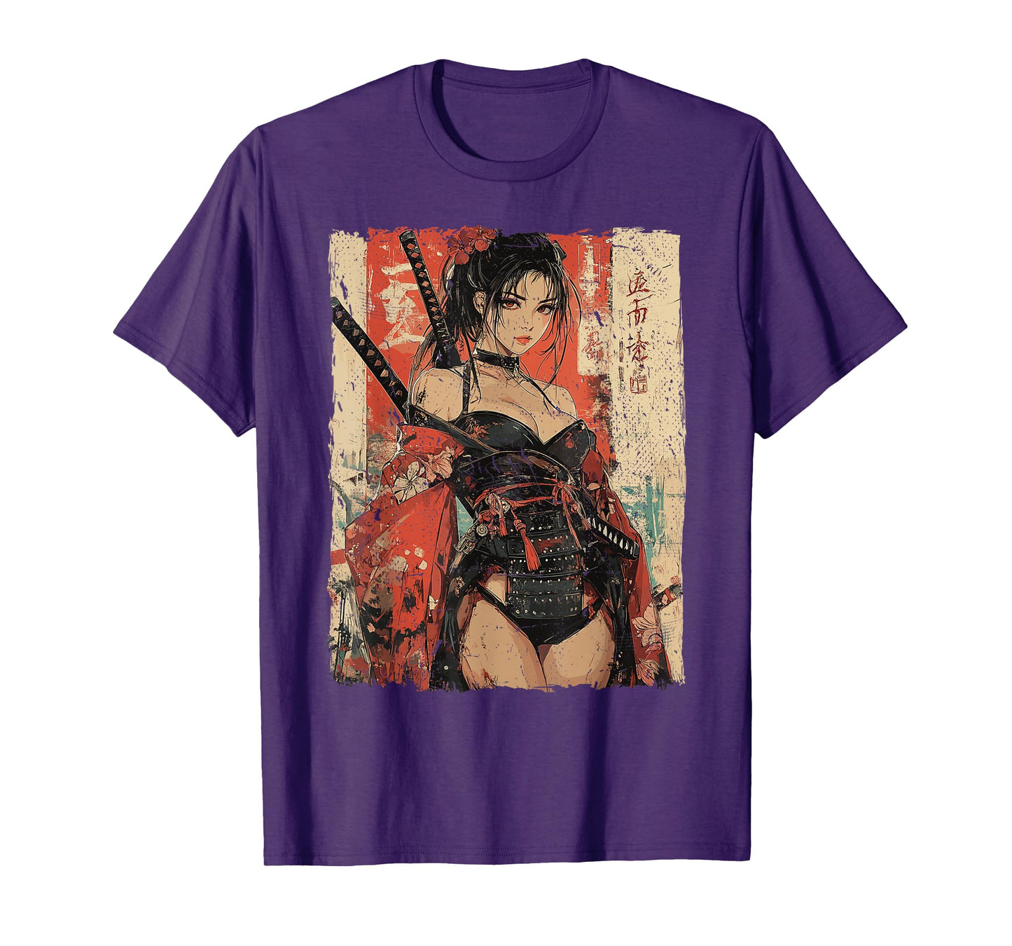 Samurai Warrior Waifu Girl Japanese Ukiyo-e Manga Samurai T-Shirt