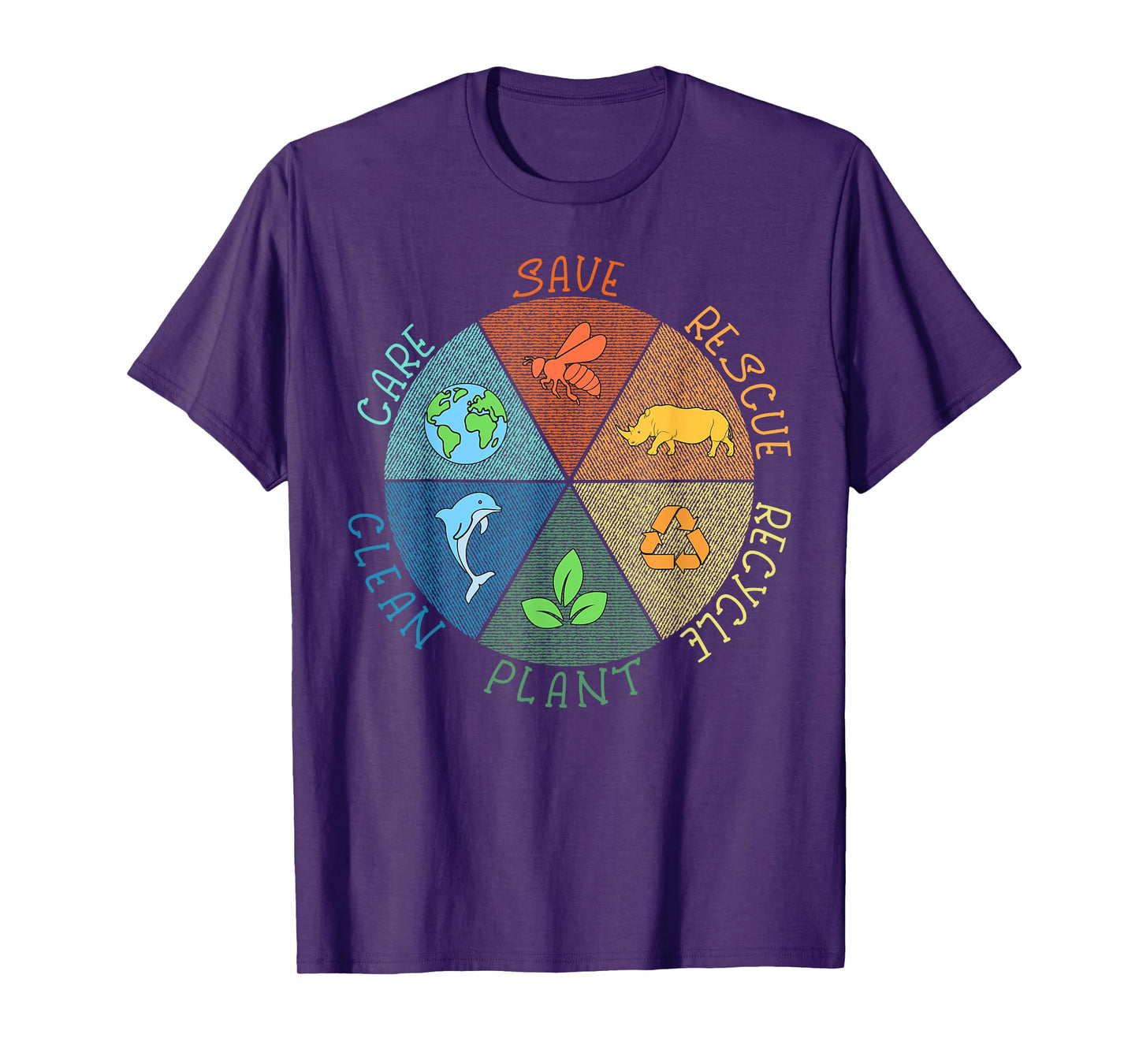 Vintage Earth Day Save Bees Rescue Animals Recycle Plastic T-Shirt