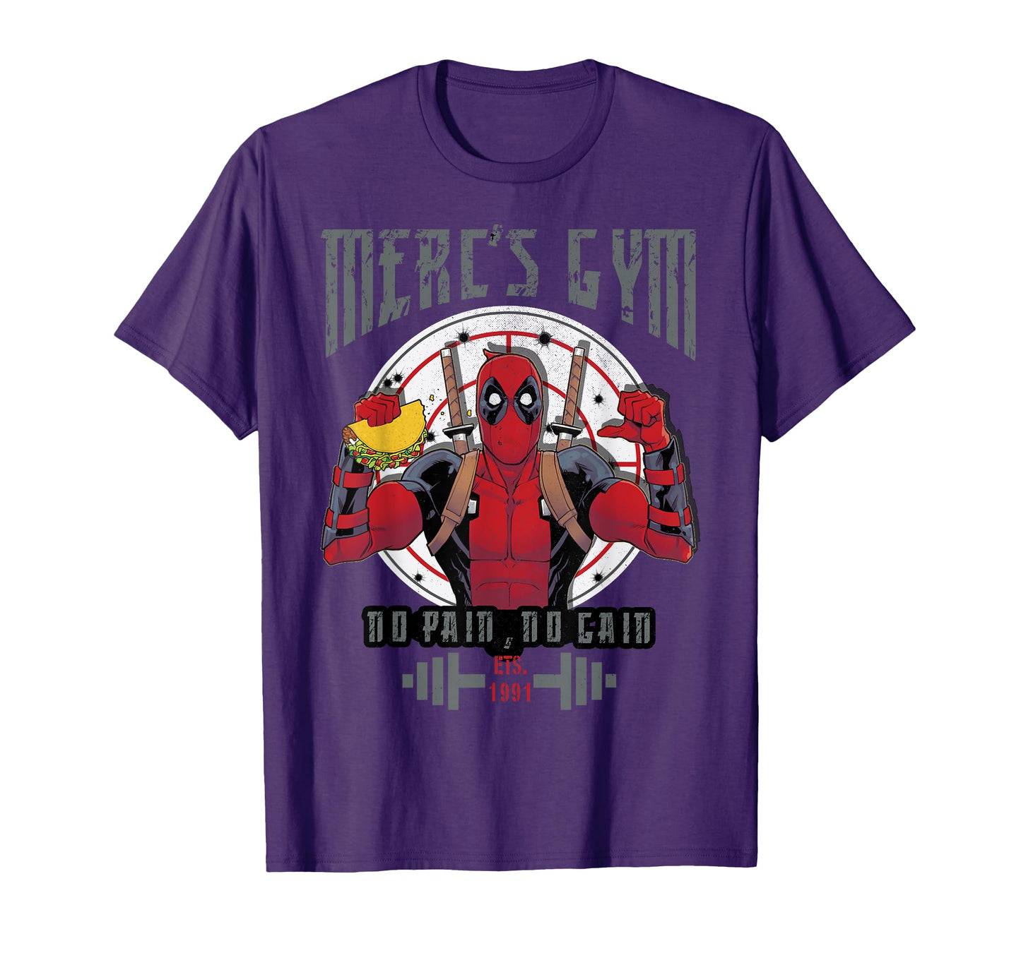 Marvel Deadpool Merc's Gym No Pain No Gain T-Shirt