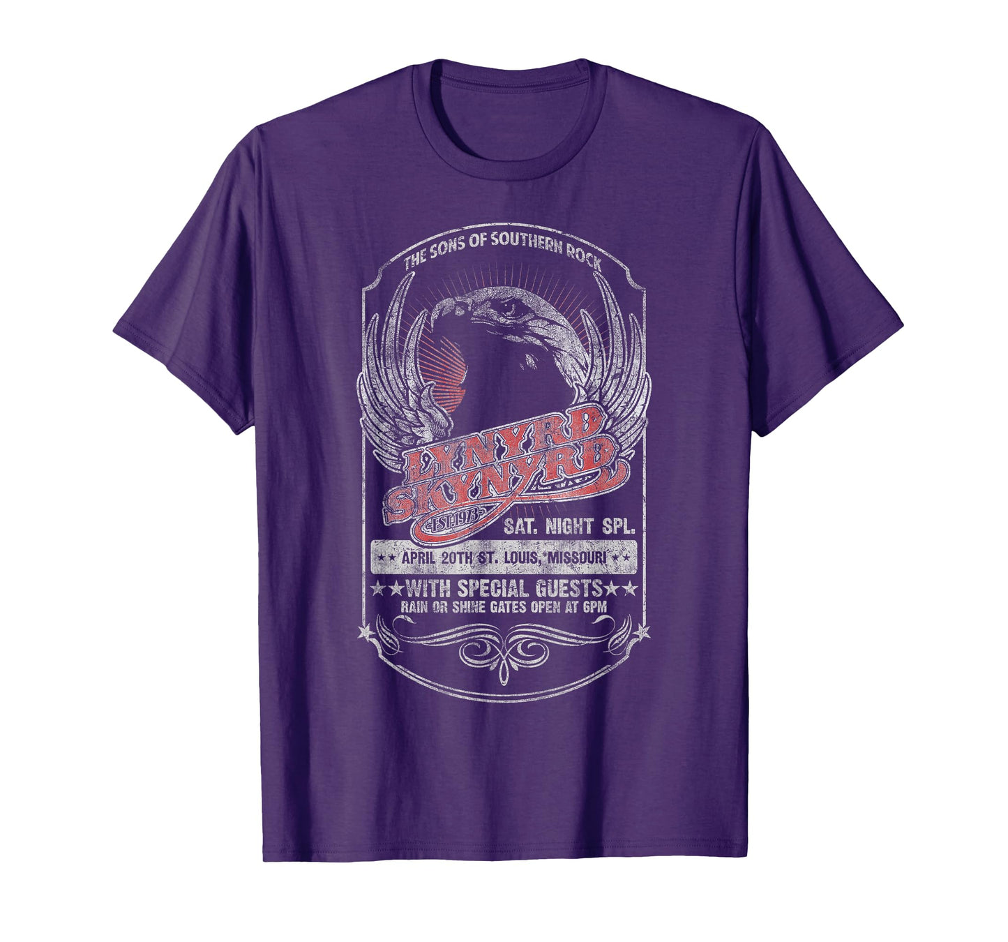 Lynyrd Skynyrd Underbrush Live 70s Rock Retro Festival Biker T-Shirt