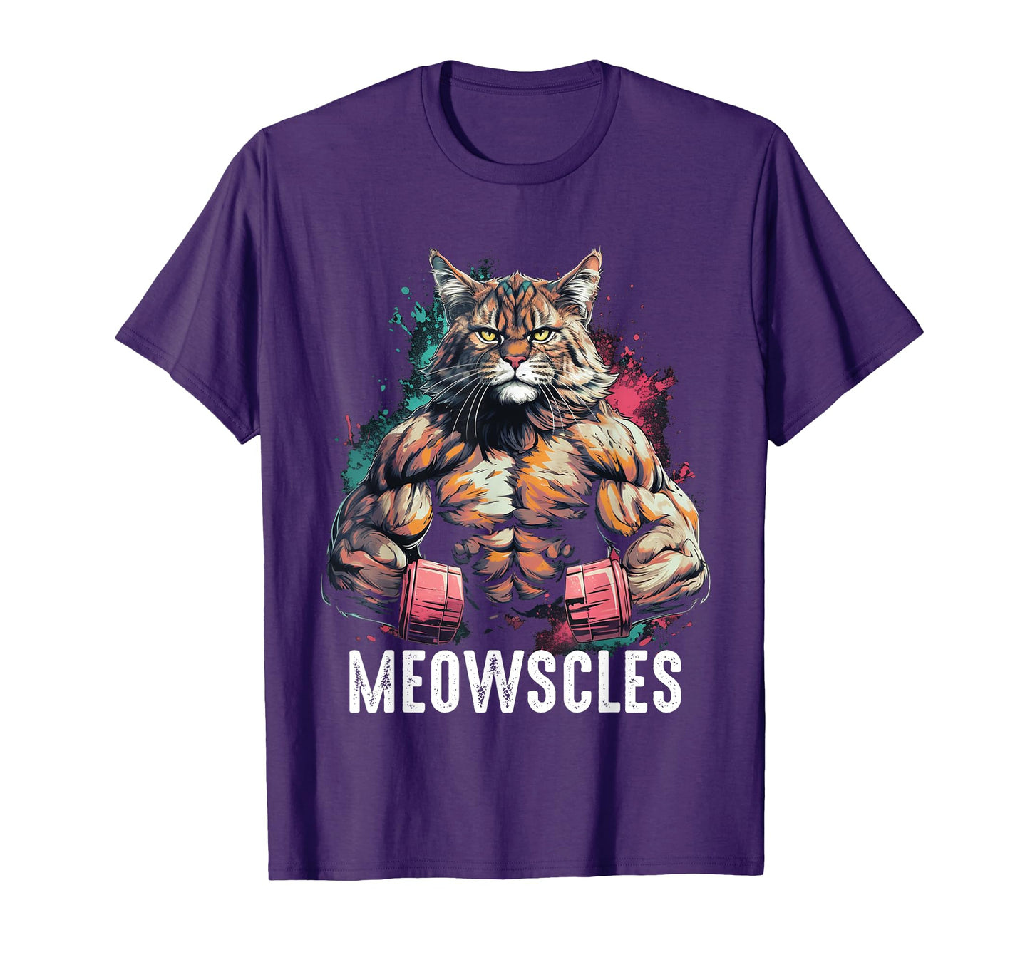 Funny Cat Musculation for Men Gym Weight lifting Cats Lovers T-Shirt