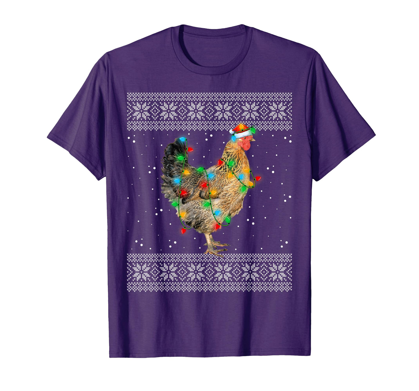 Santa Hat Chicken Ugly Xmas Sweater Funny Chicken Christmas T-Shirt