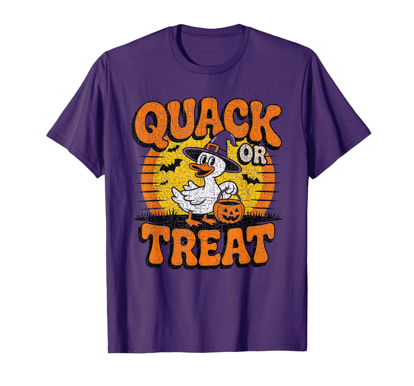 Quack Or Treat Funny Duck Halloween Costume Design T-Shirt