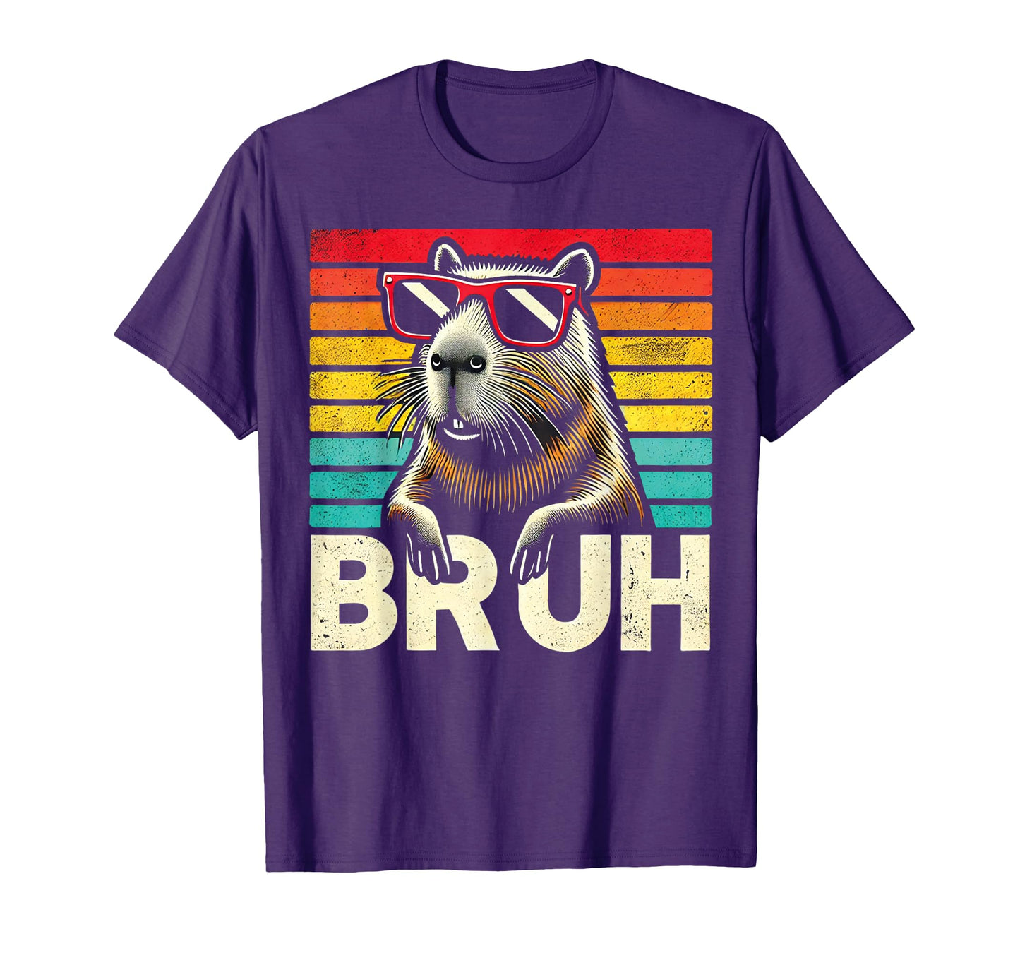 Capybara Bruh Retro Vintage Funny BRUH Capybara Kids T-Shirt