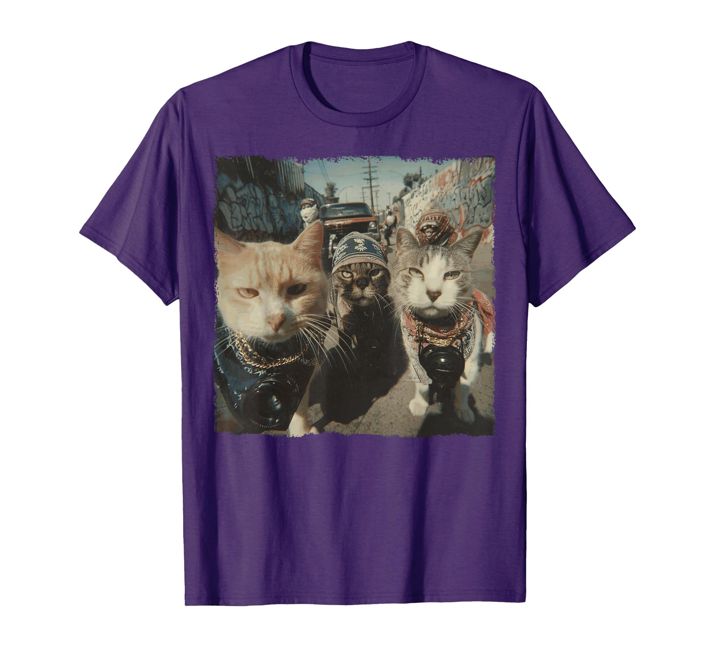 Funny Graphic Cat Gangster Funny T-Shirt