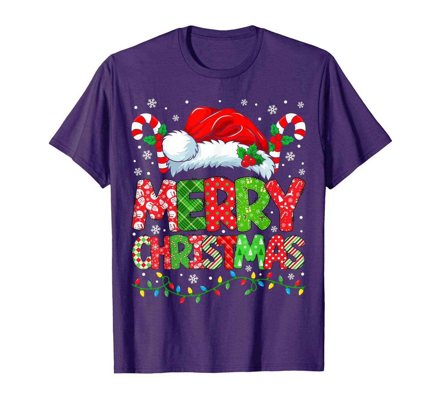 Merry Christmas Festive Santa Hat Xmas Family Men Women Kids T-Shirt
