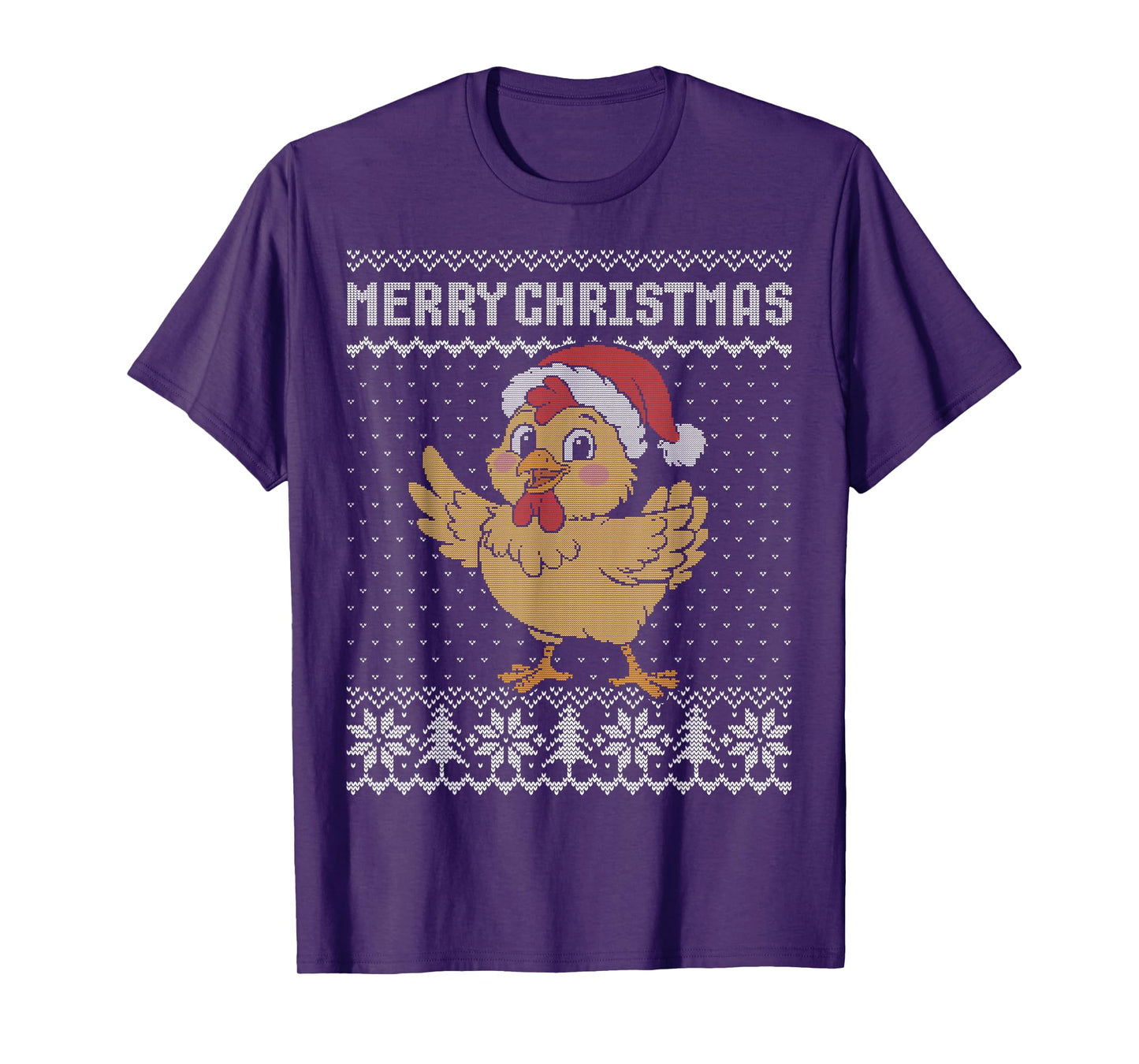 Merry Chickmas, Ugly Chicken Christmas Sweater T-Shirt