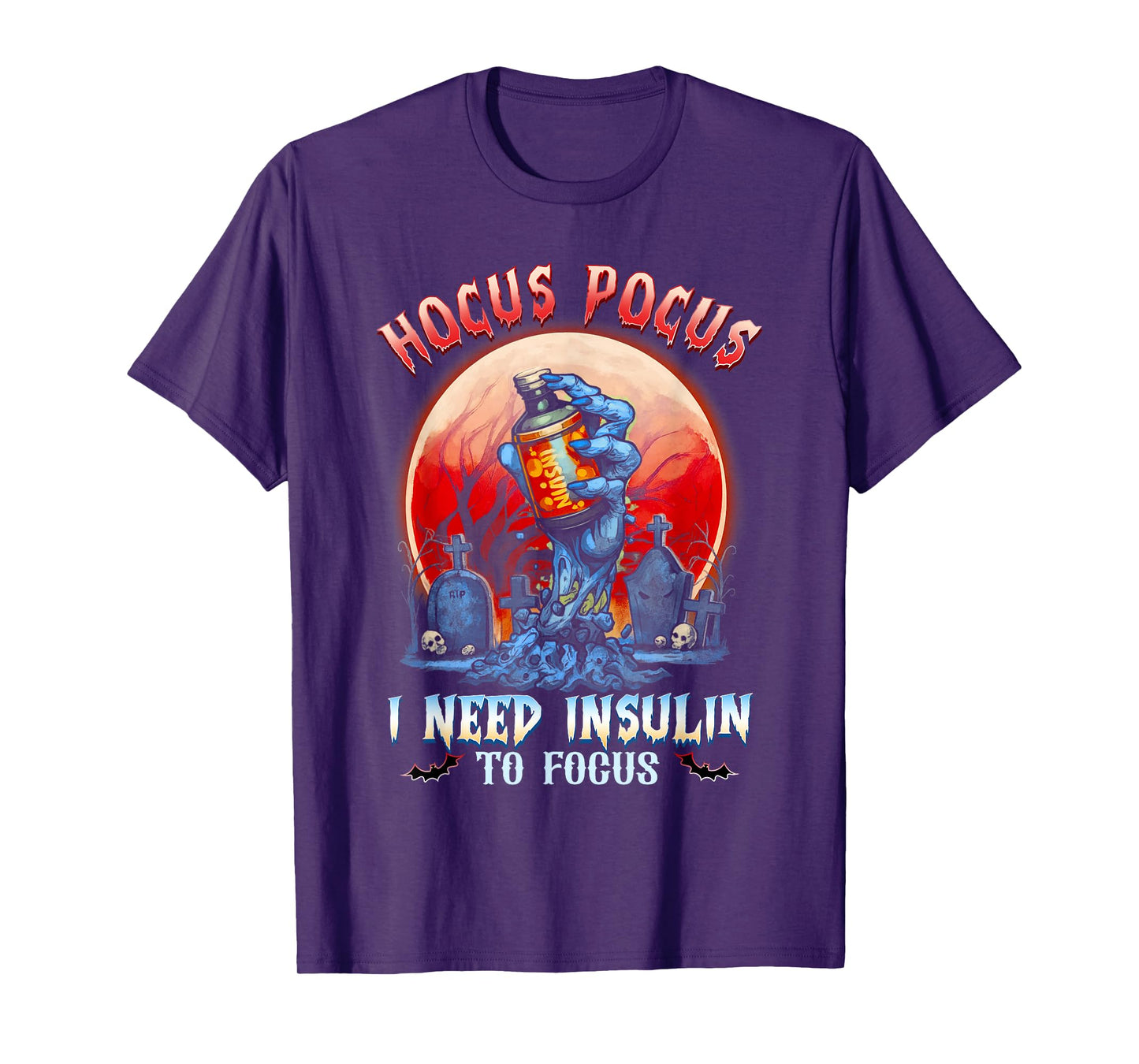 Hocus-Pocus I Need Insulin to Focus Halloween Diabetes Funny T-Shirt