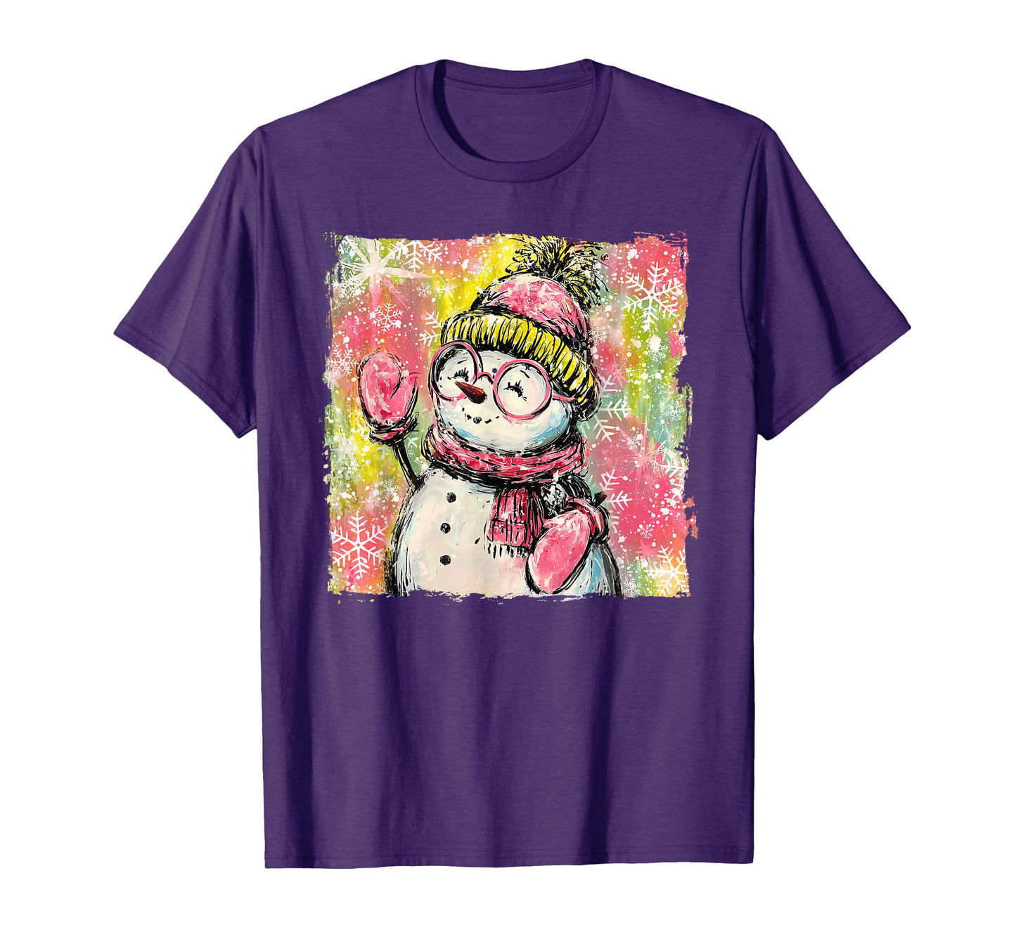 Coquette Snowman Preppy Merry Christmas Xmas Holiday Pajamas T-Shirt