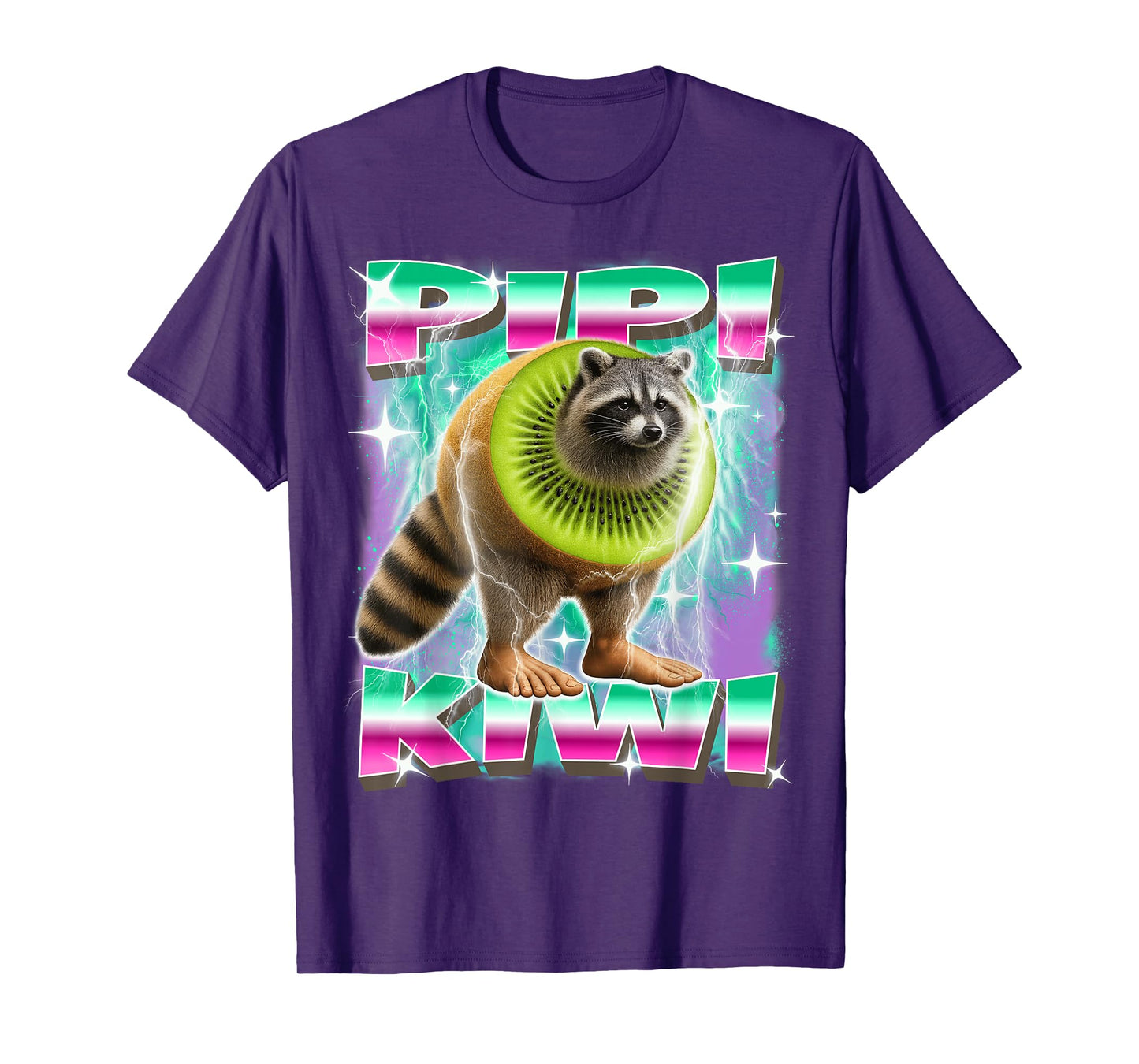 Pipi-Kiwi Italian-Brainrot Raccoon Kiwi Character Funny Meme T-Shirt