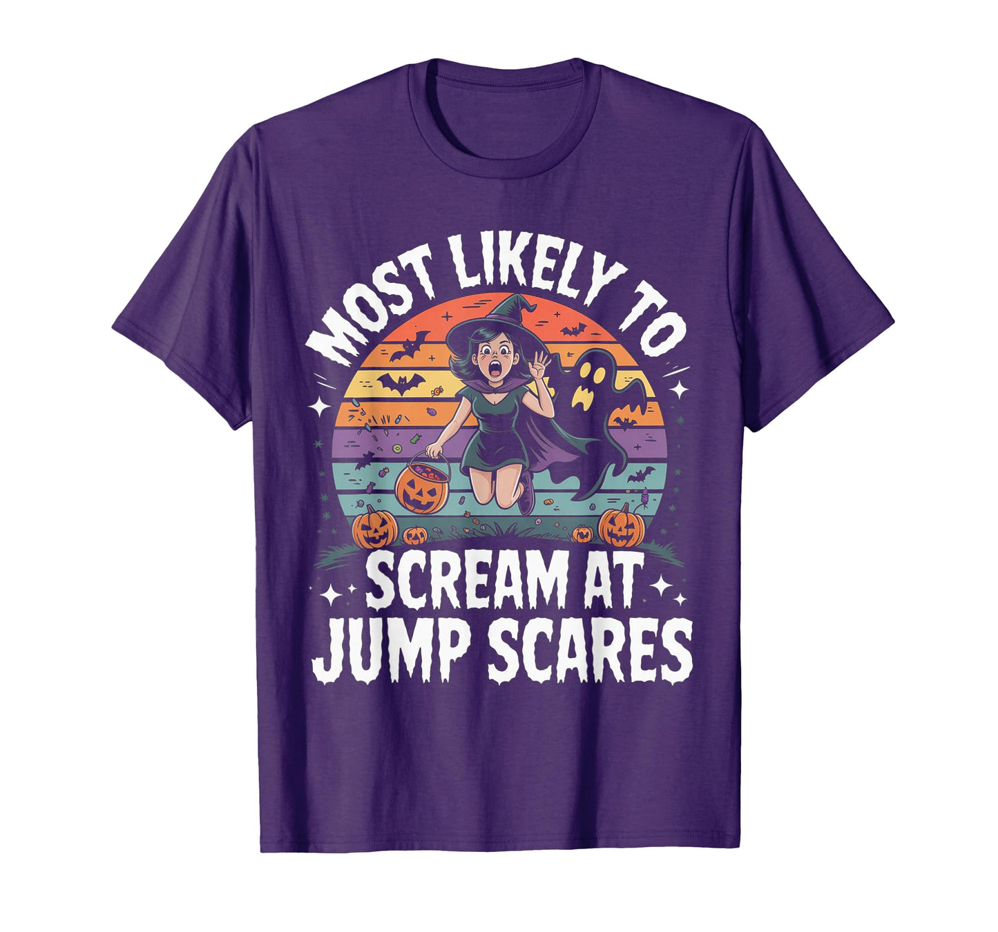 Most Likely to Scream at Jump Scares Funny Halloween T-Shirt