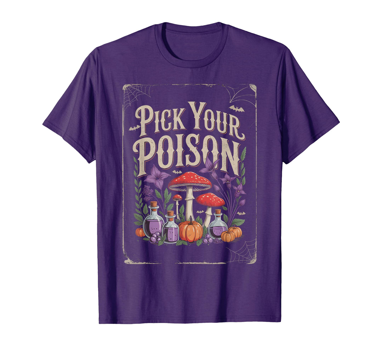 Pick Your Poison Retro Villain Witch Halloween T-Shirt