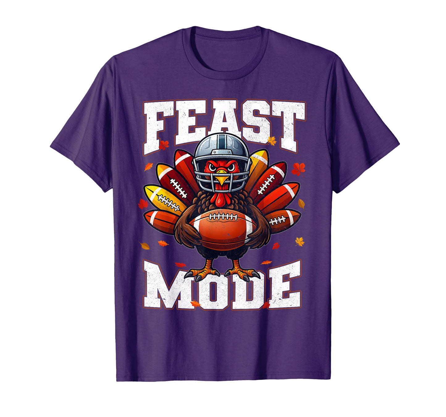 Feast Mode Turkey Vintage Fall Football Thanksgiving Men Boy T-Shirt