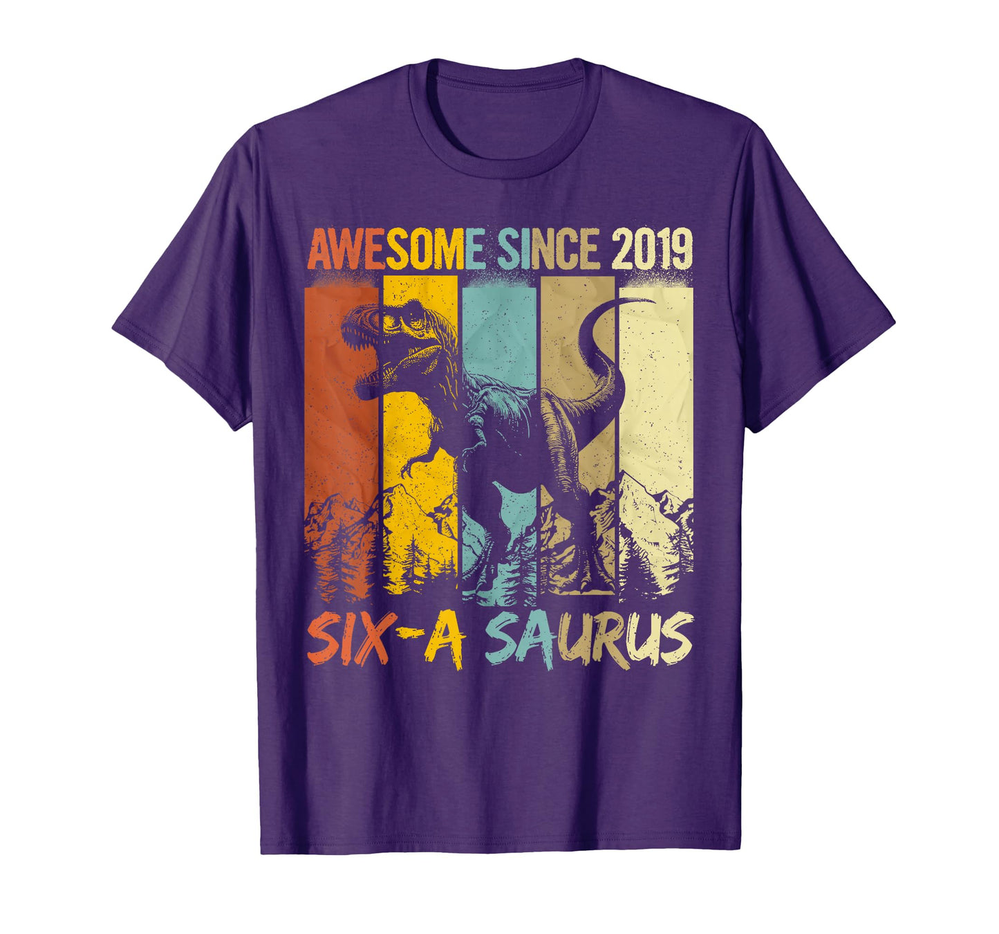 6 Year Old Dinosaur 6th Birthday T Rex Dino Six A Saurus T-Shirt