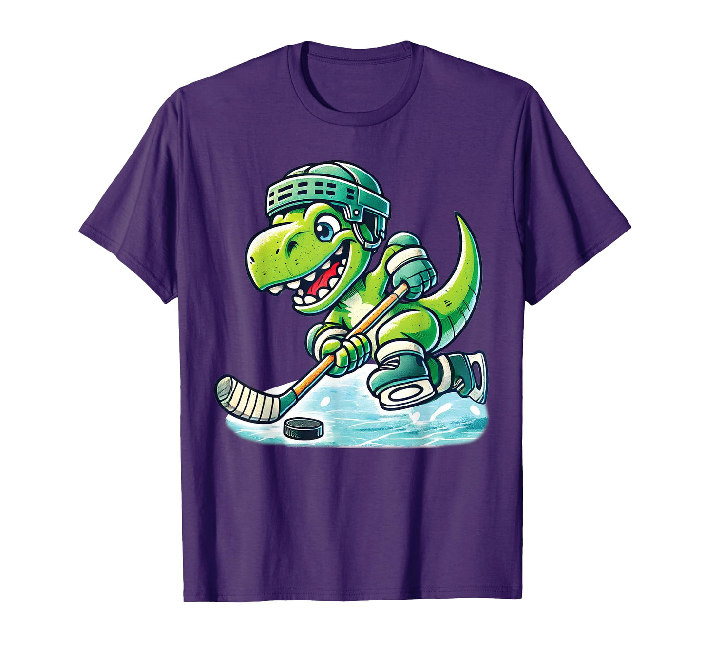 Hockeysaurus Dinosaur Ice Hockey Trex Kids Boys Ice Hockey T-Shirt