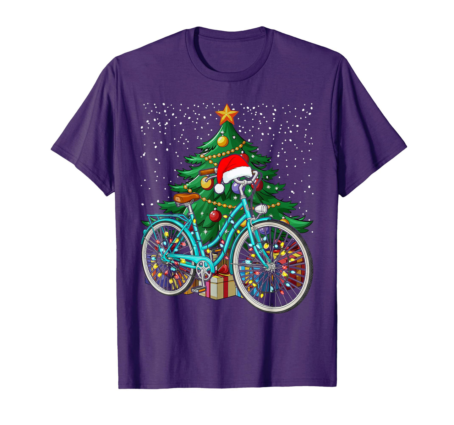 Bike Bicycle Christmas Santa Hat Xmas T-Shirt