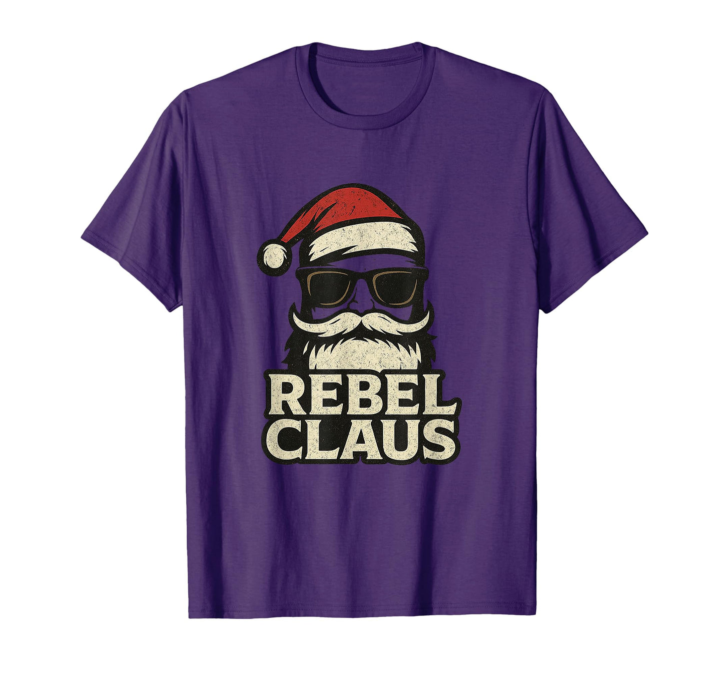 Rebel Claus Santa Graphic Christmas Design T-Shirt