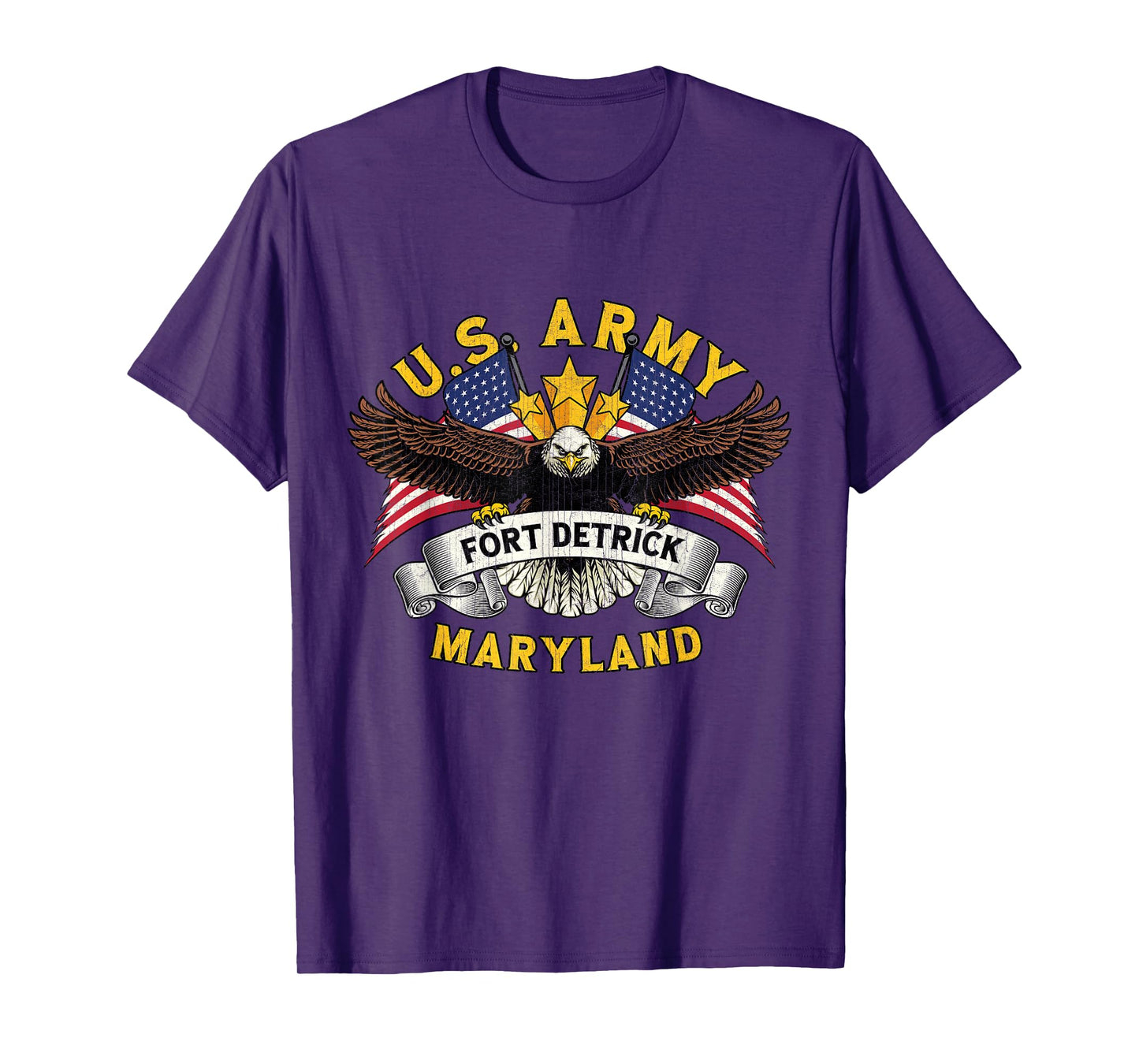 Fort Detrick Maryland MD Vintage Military Base Veterans Day T-Shirt