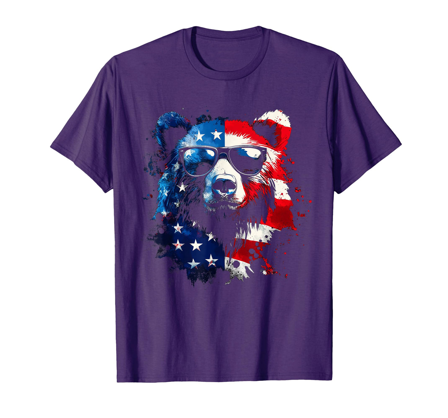 Patriotic Bear American Flag Grizzly Bear 4th Of July T-Shirt