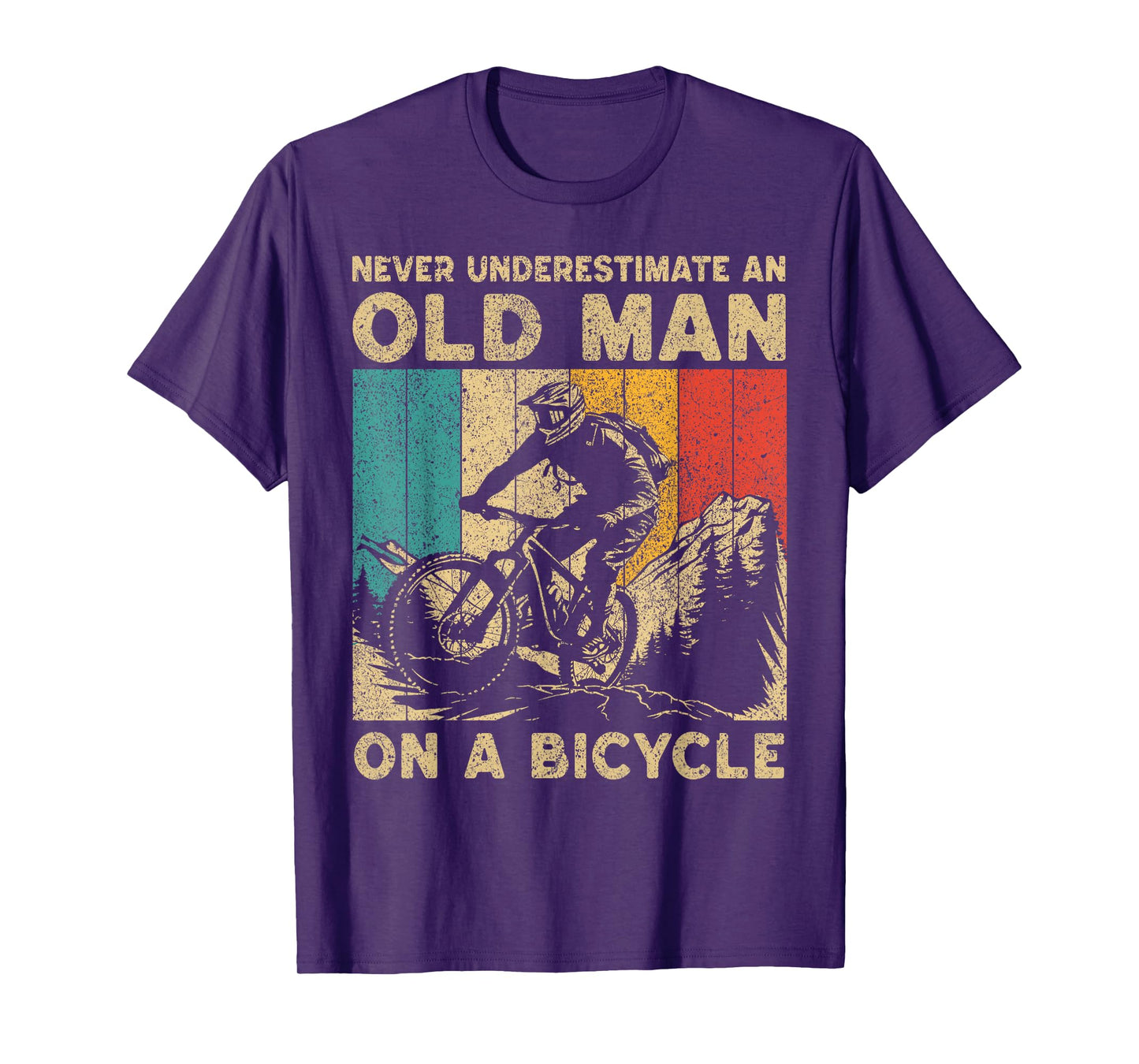 Never Underestimate An Old Man Bicycle Riding Cyclist Mens T-Shirt