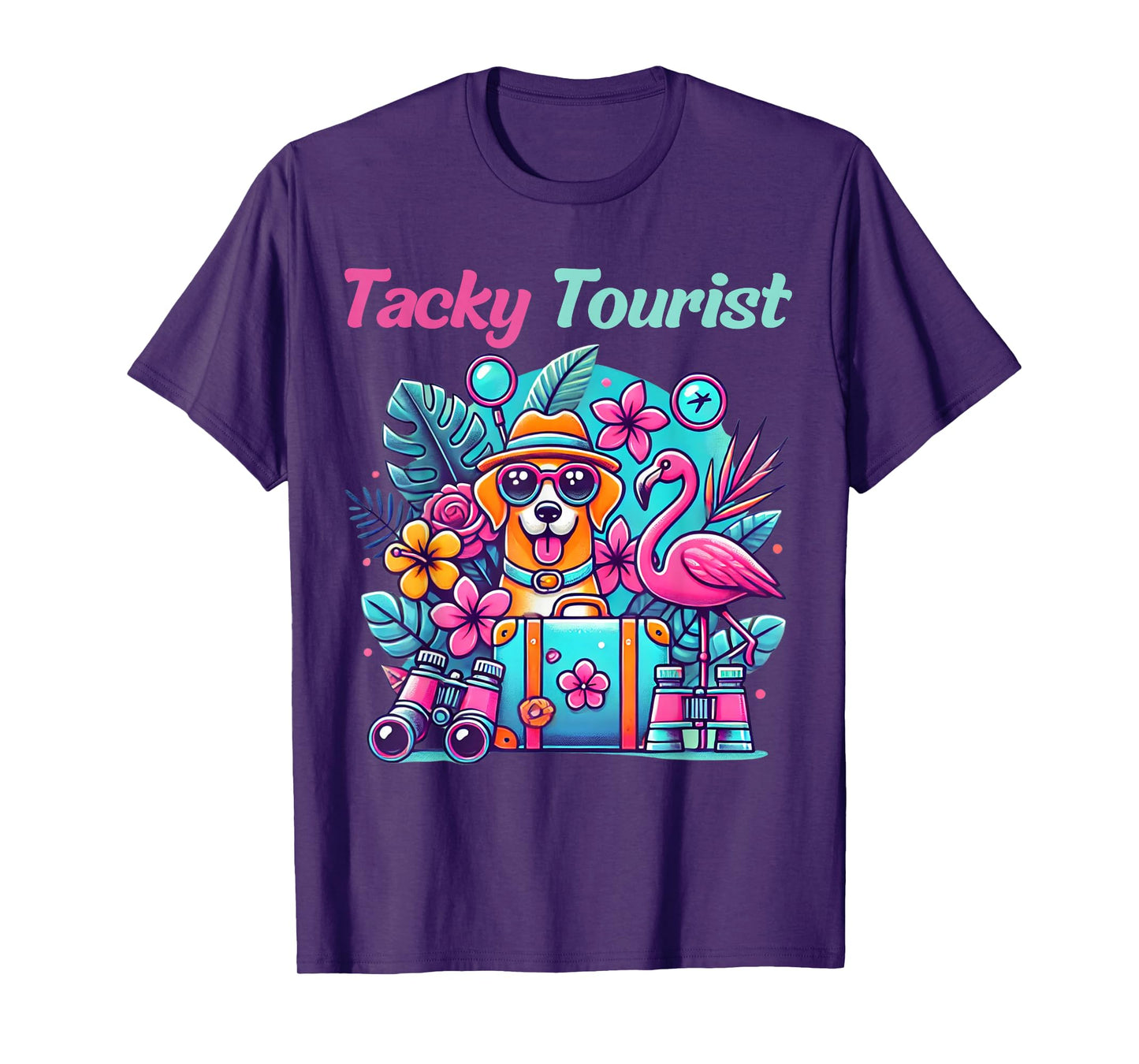 Vacation Tourist Apparel & Vintage Hawaiian Wear Unisex-Adults, Unisex-Kids T-Shirt Black Tie-Dye Cartoon Tacky Tourist Hawaiian Short Sleeve T-Shirt Small