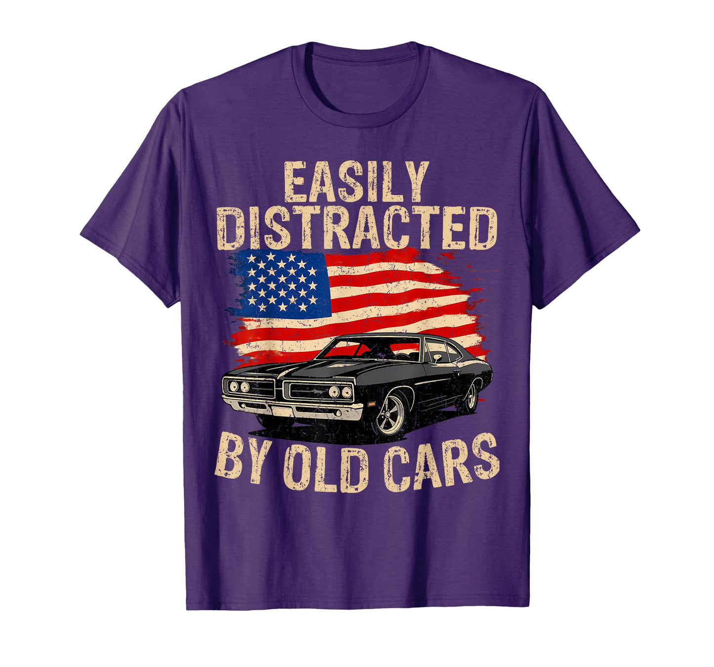 Easily Distracted by Old Cars Vintage Car Men Women T-Shirt
