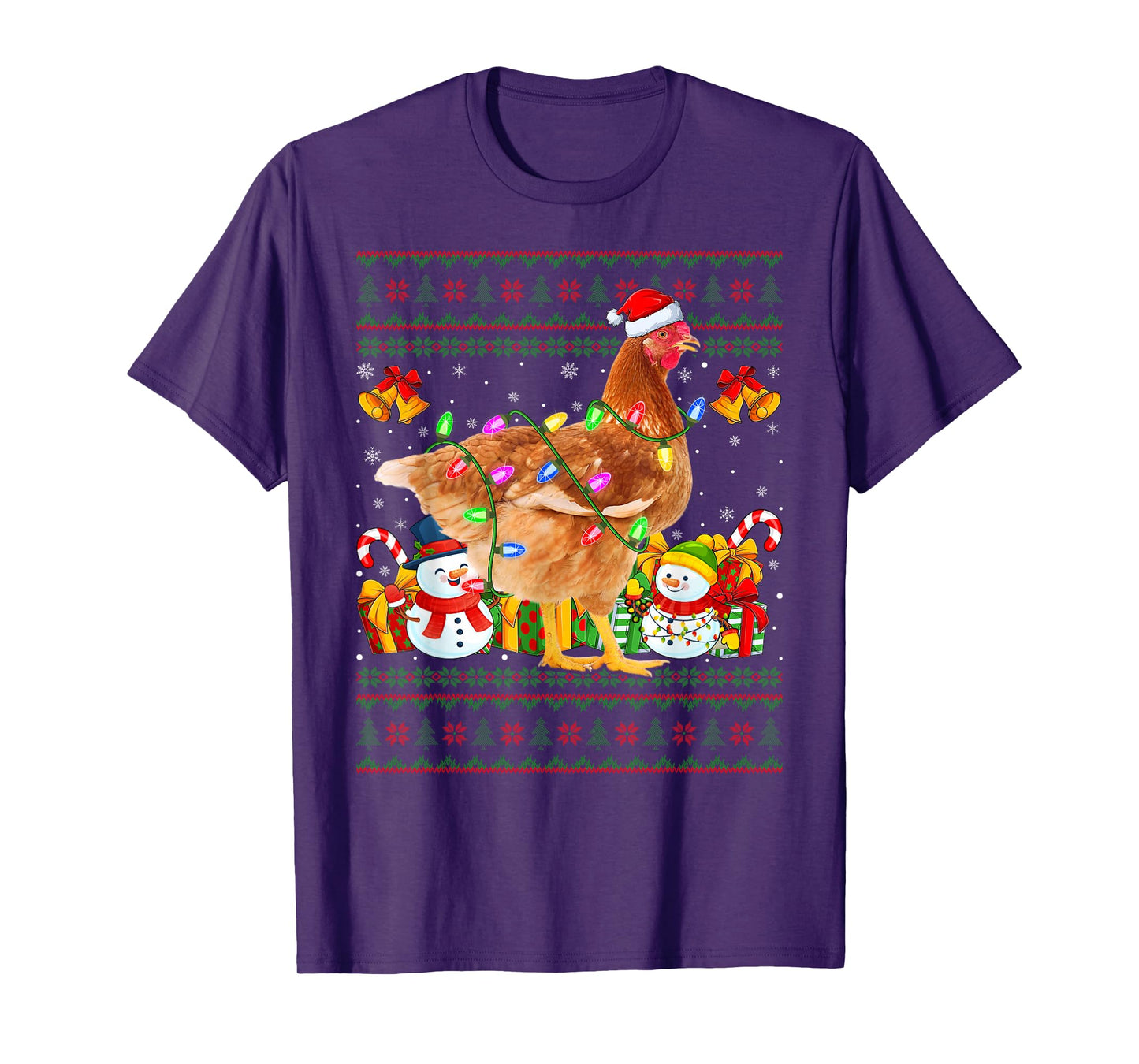 Chicken Ugly Christmas Sweaters Farm Animal Chicken Xmas T-Shirt