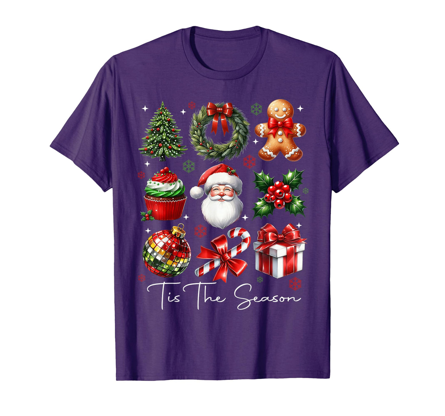 Tis The Season Christmas Santa Gingerbread Xmas Tree Pajamas T-Shirt