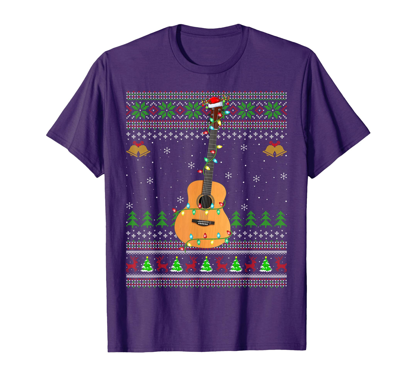 Ukulele Guitar Ugly Christmas Sweaters Music Lover Xmas T-Shirt