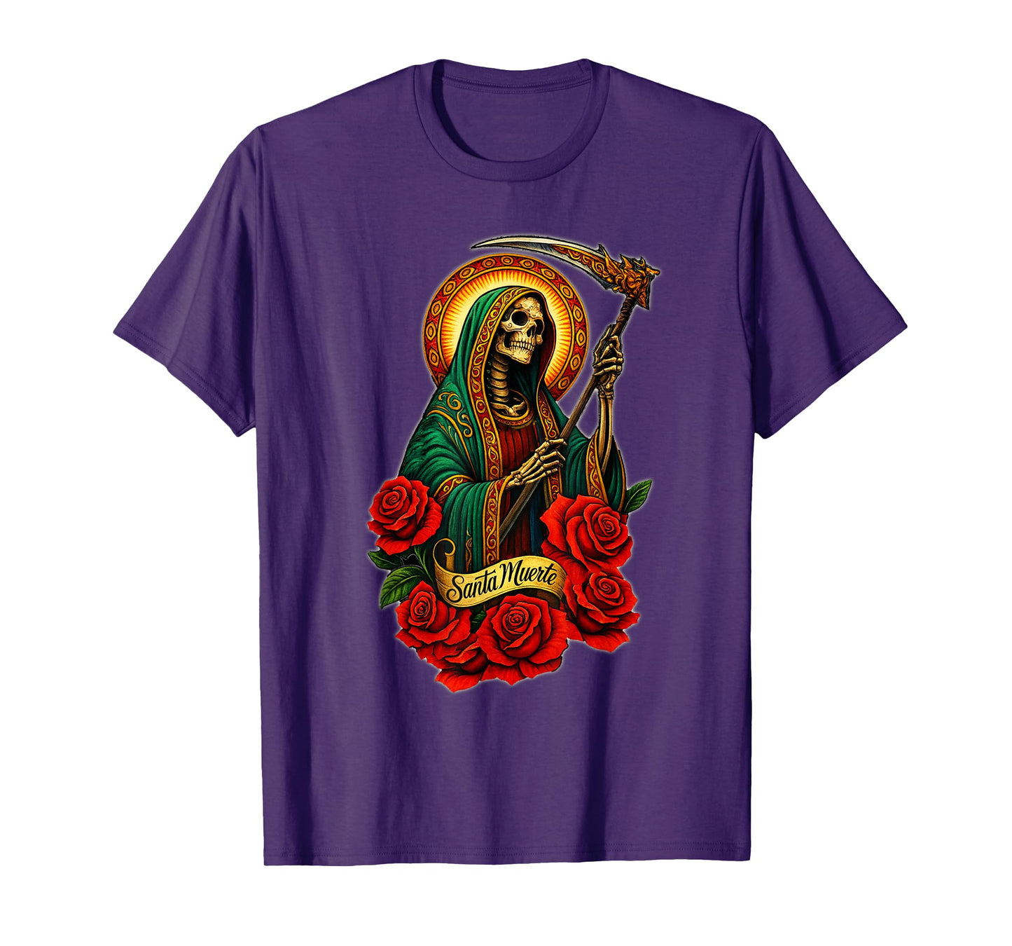 Santa Muerte Mexican Floral Saint Death T-Shirt