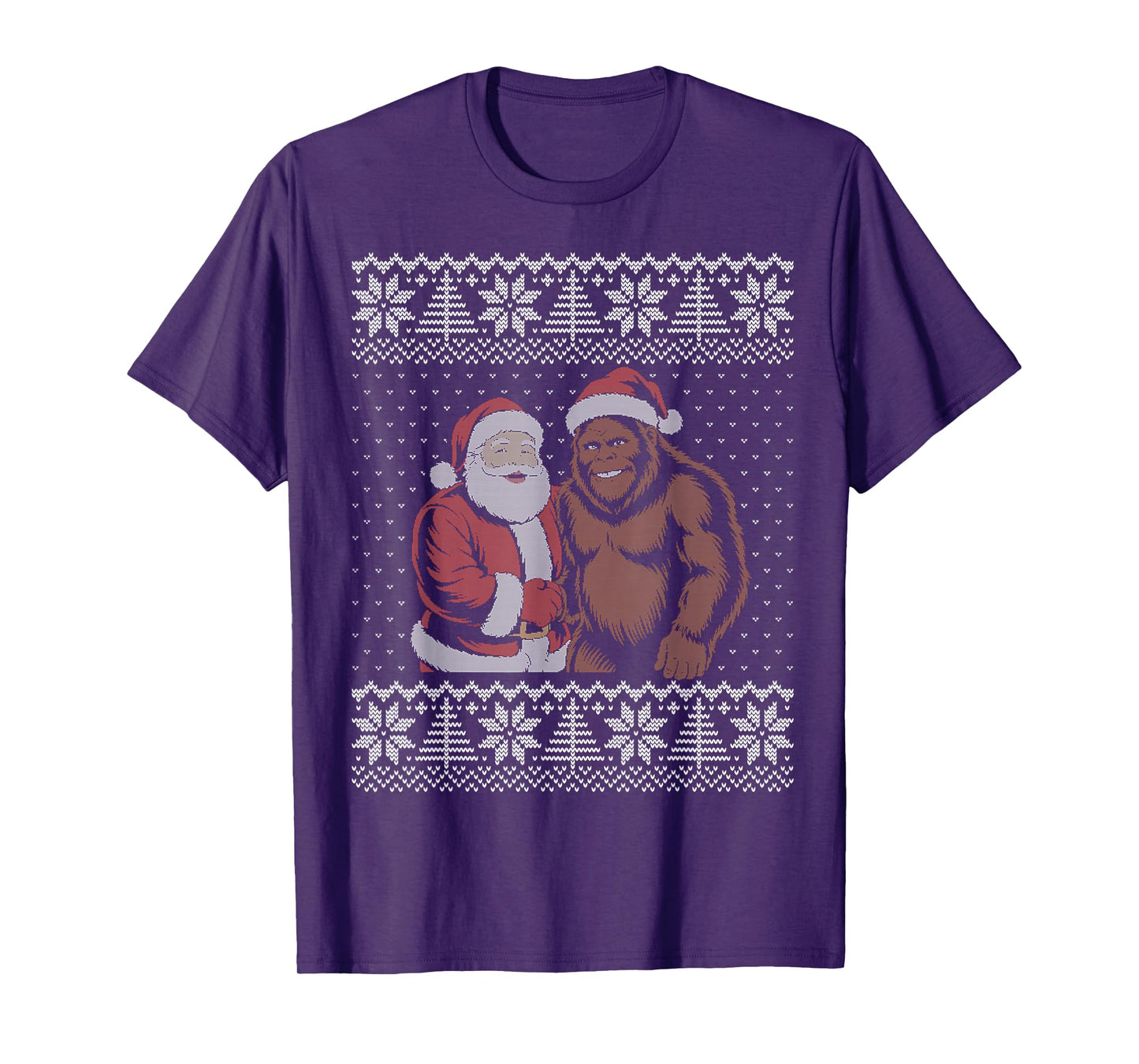 Santa Bigfoot Ugly Christmas Sweater Funny T-Shirt