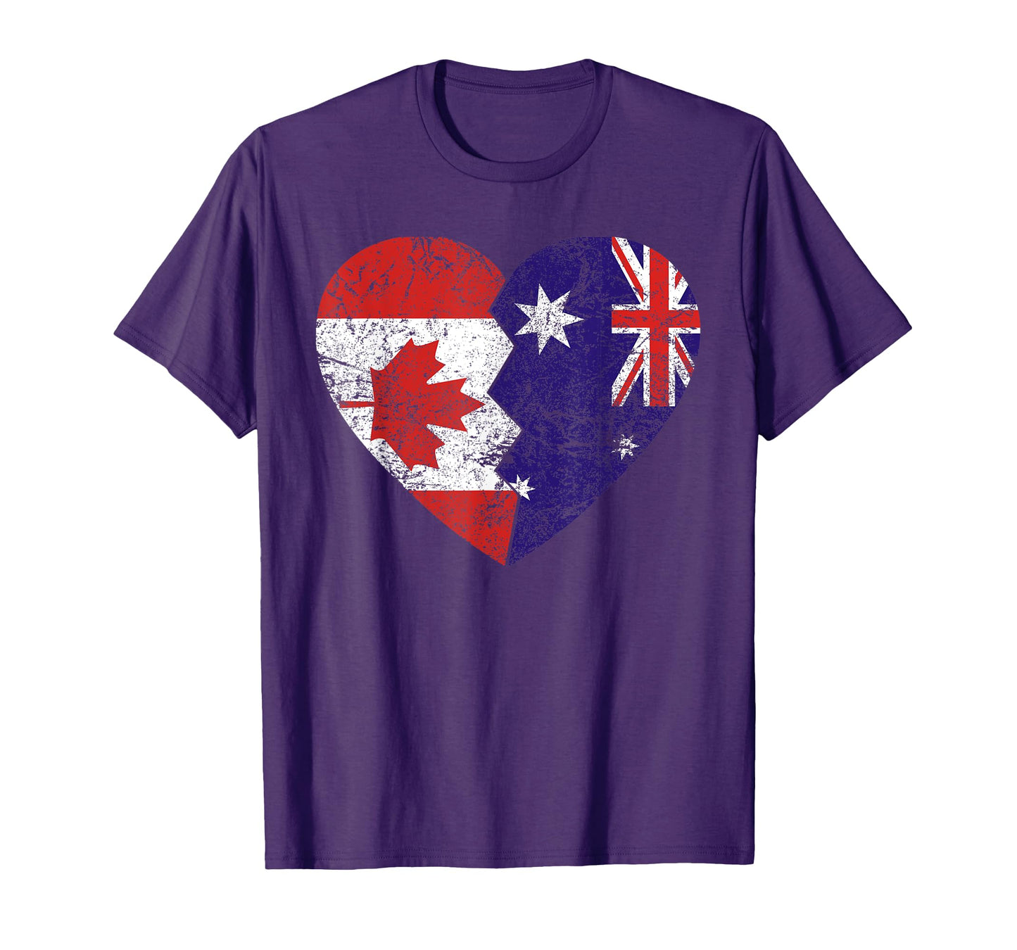 Australian Canadian Flags Heart | Canada Australia Roots T-Shirt