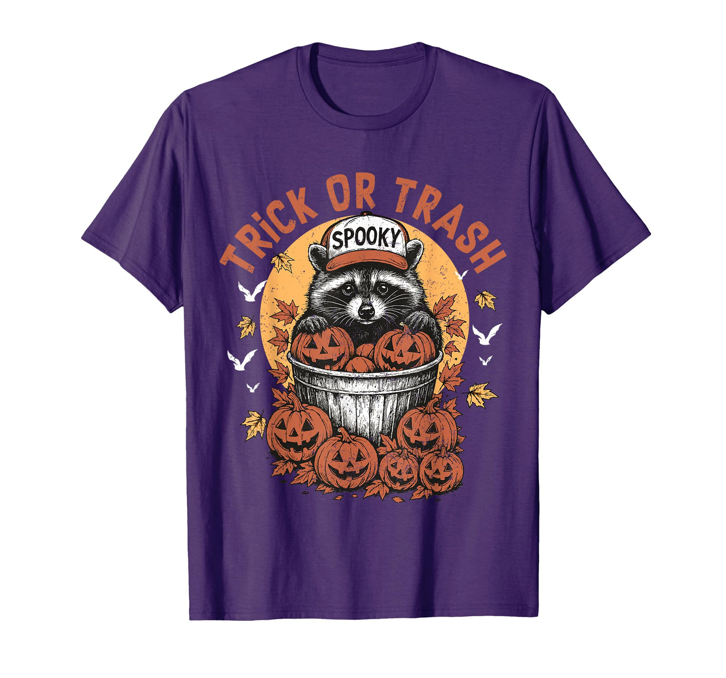 Trick or Trash Treat Funny Raccoon Halloween Ghost Costume T-Shirt