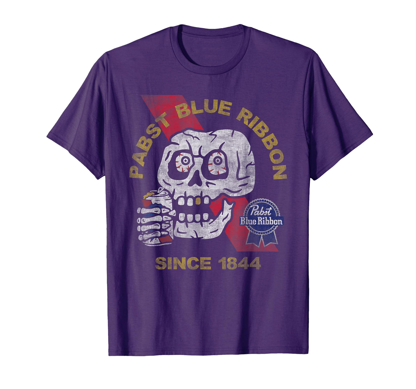Weathered Pabst Beer Skull Since 1844 T-Shirt