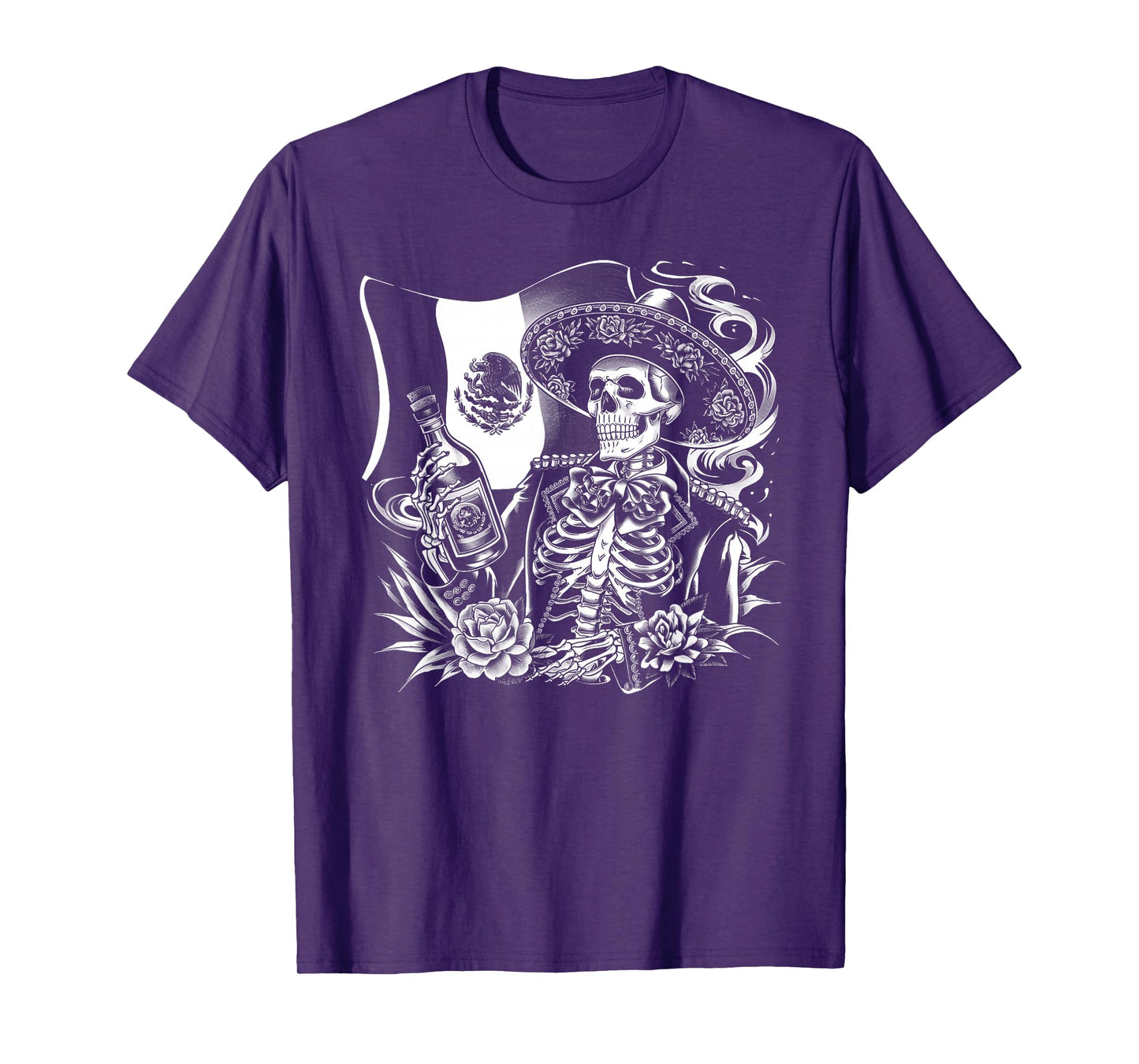 Mexico Vintage Skeleton Tequila Dia De Los Muertos Mexican T-Shirt