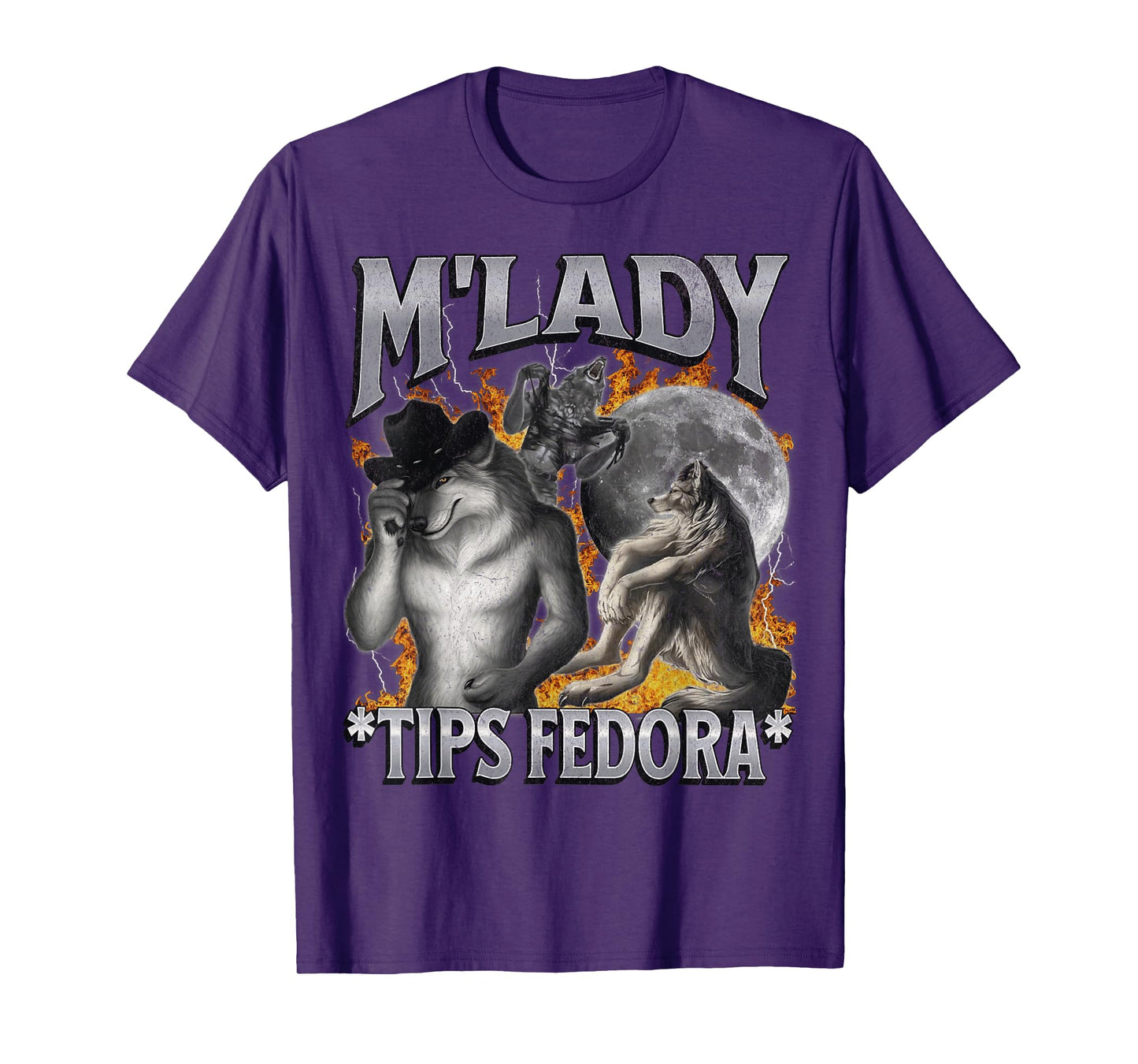 M'Lady Tips Fedora Funny Cringe Werewolf Meme Bootleg T-Shirt
