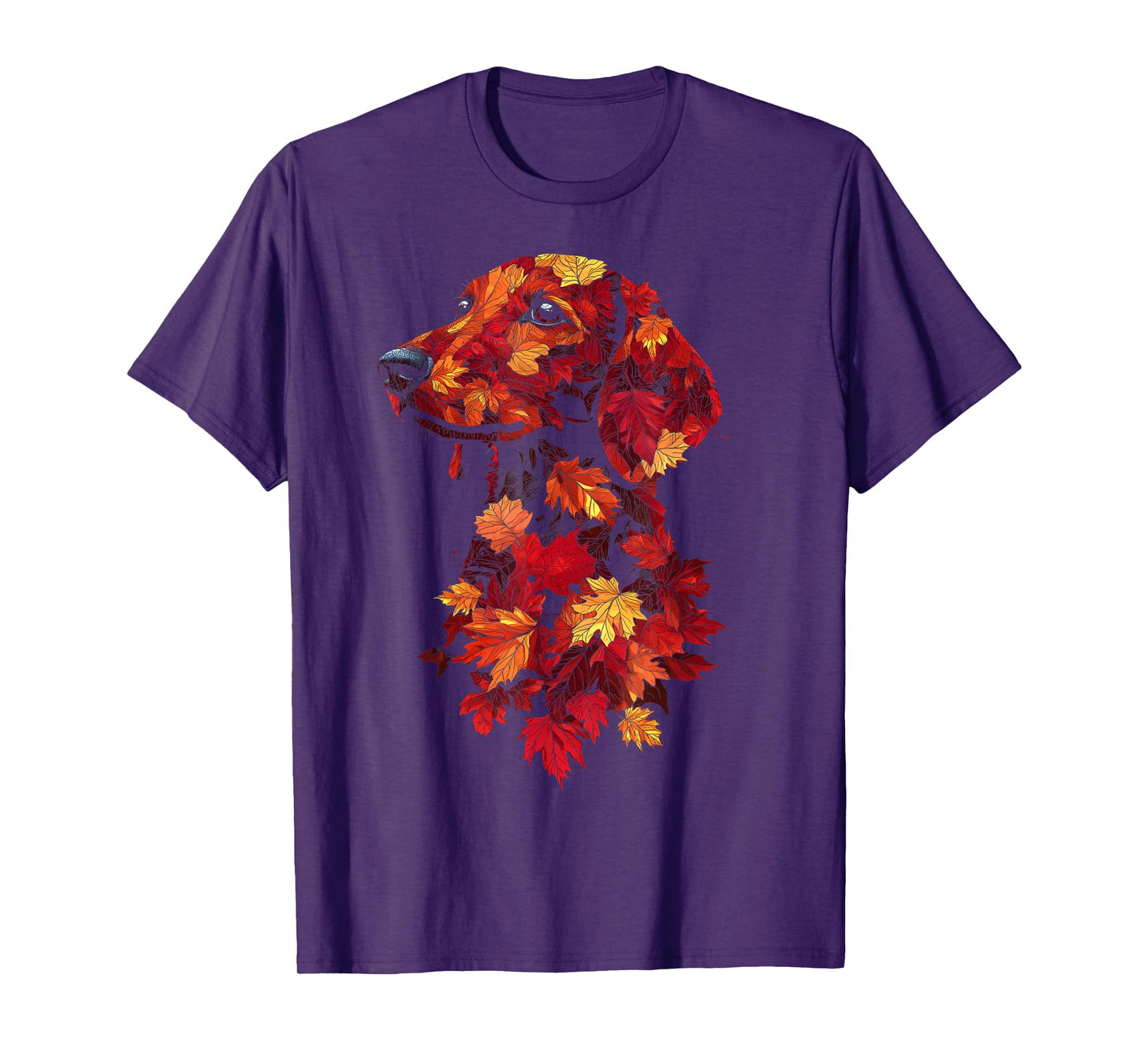 Dachshund Fall Autumn Leaves Funny Wiener Dog Lover T-Shirt