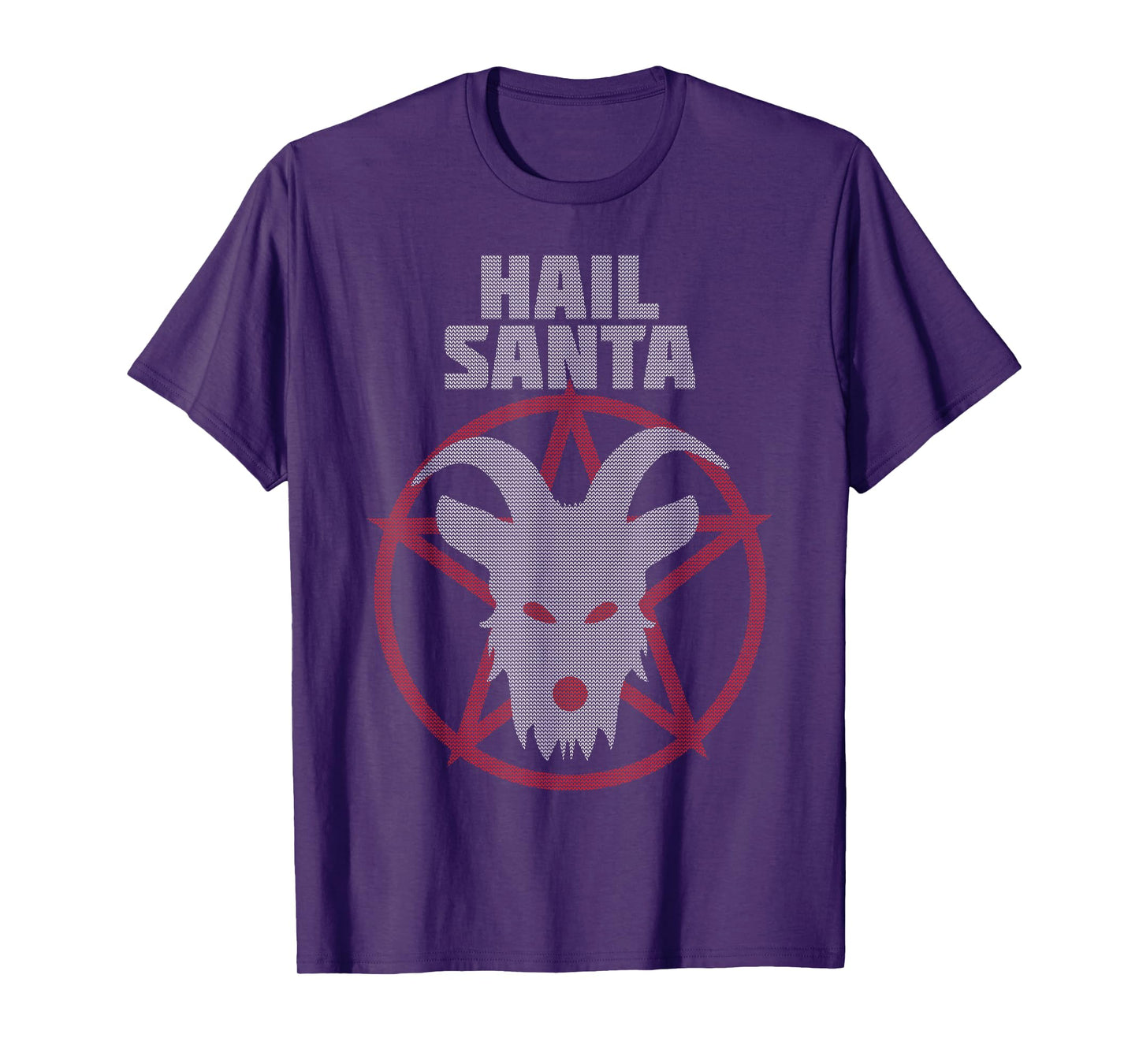Hail Santa Goat Pagan Solstice Gothic Metal Christmas Ugly T-Shirt